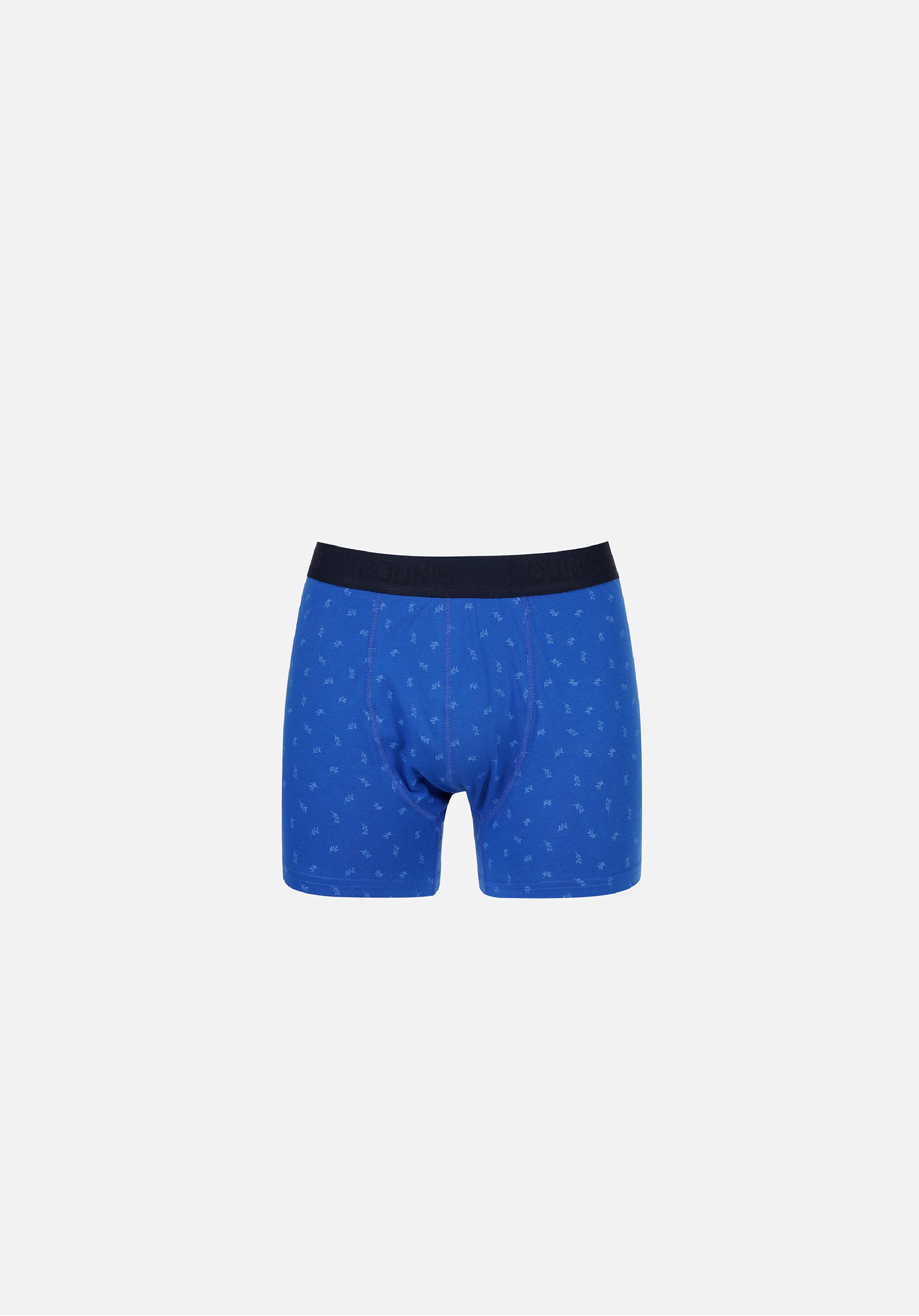 Modern Fit Baskılı Erkek Mavi Boxer