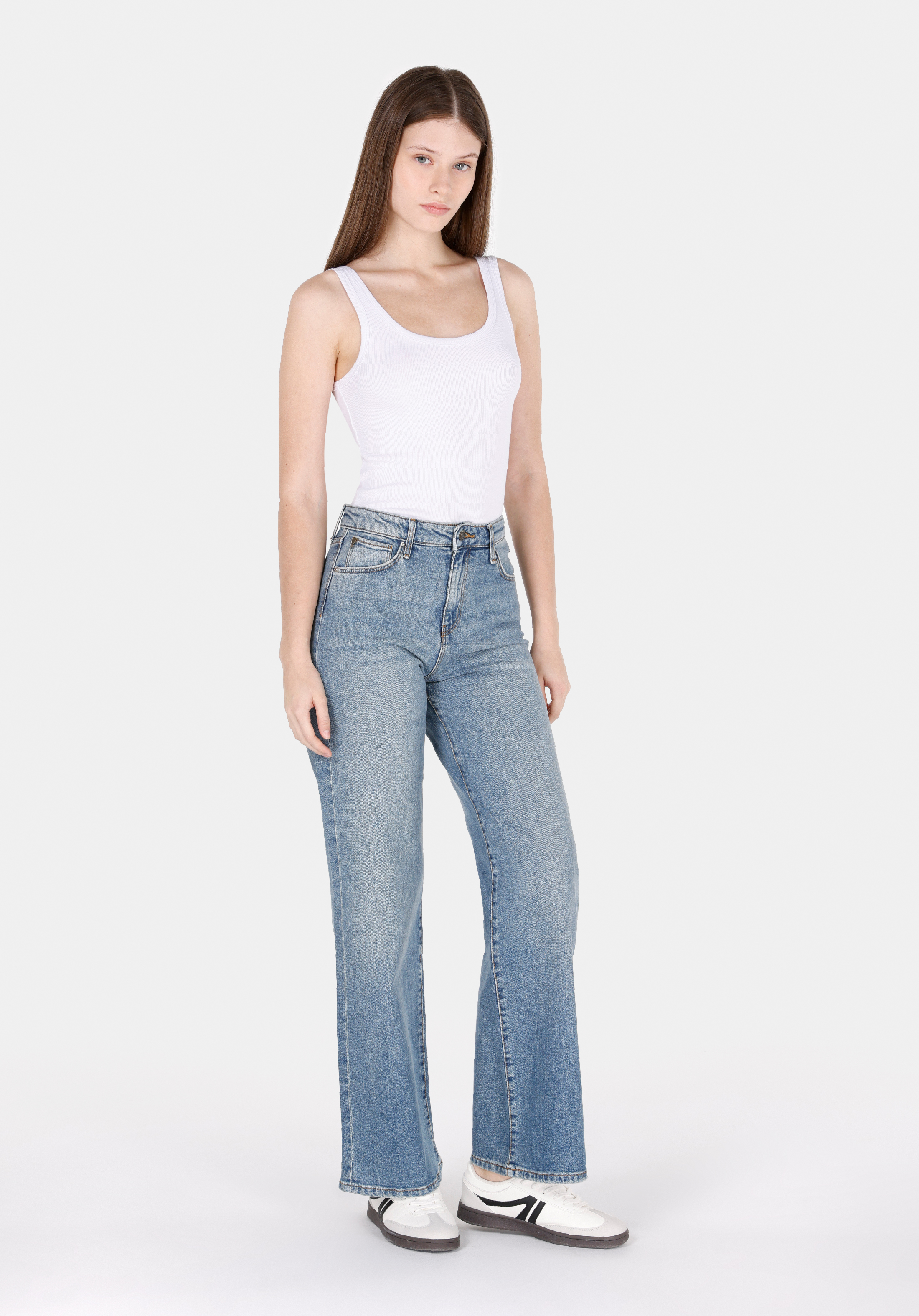 970 Berry Regular Fit   Kadın Mavi Jean Pantolon Cl1072267