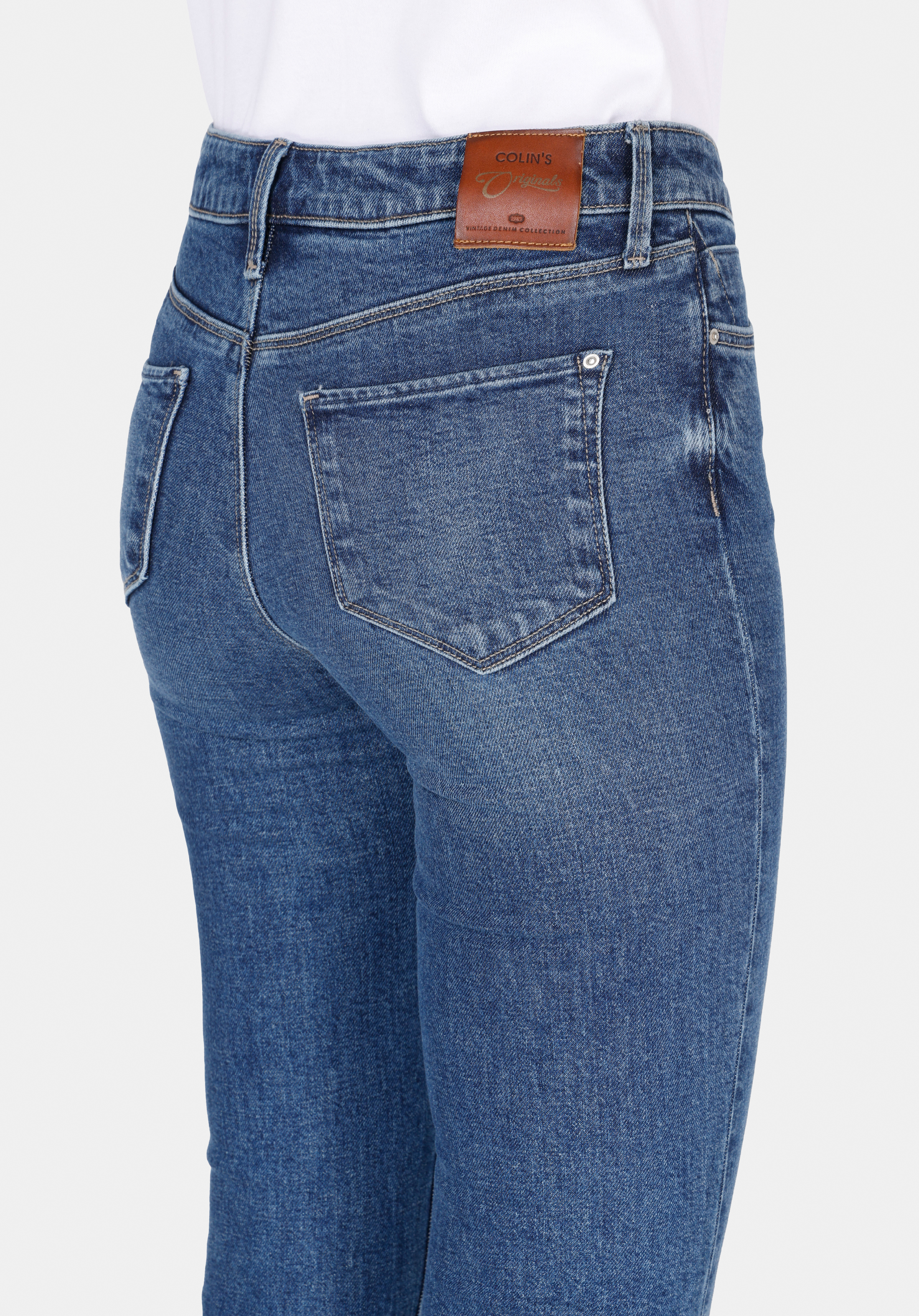 703 Carla Slim Fit Orta Bel Düz Paça Kadın Mavi Jean Pantolon Cl1072454