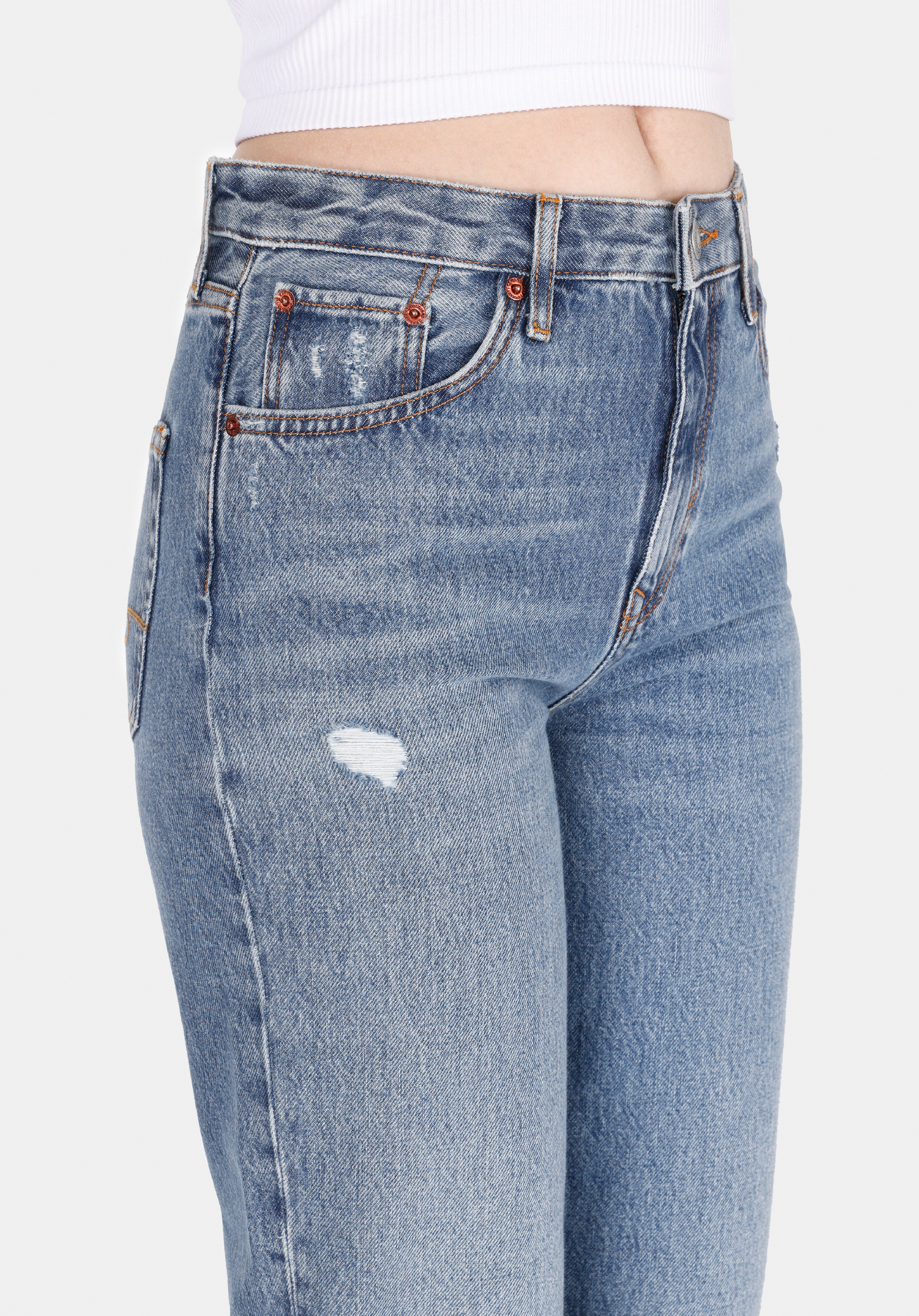 884 Lauren Straight Fit   Kadın Mavi Jean Pantolon Cl1074520