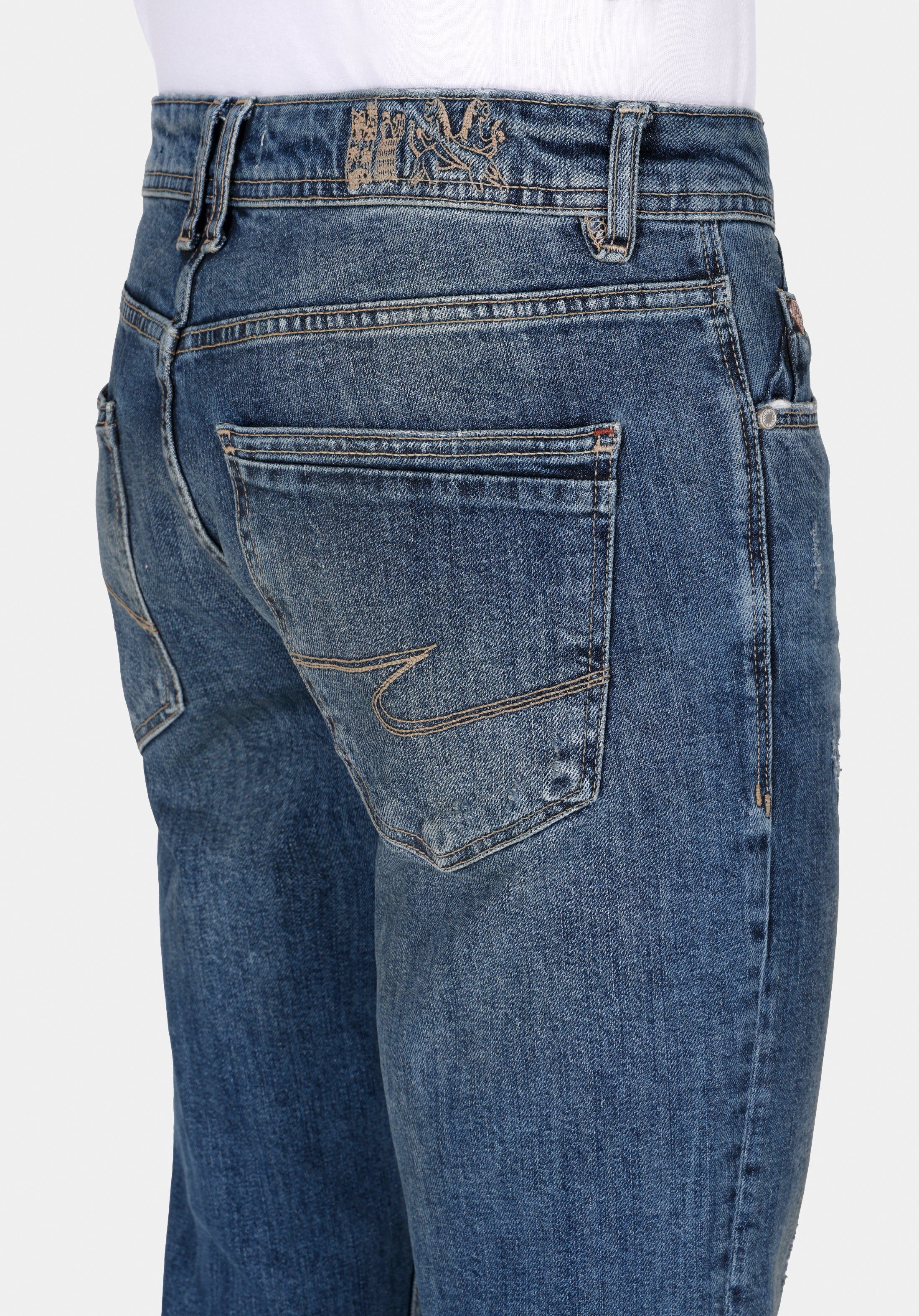 044 Karl Straight Fit Düşük Bel Düz Paça Erkek Mavi Jean Pantolon Cl1072206