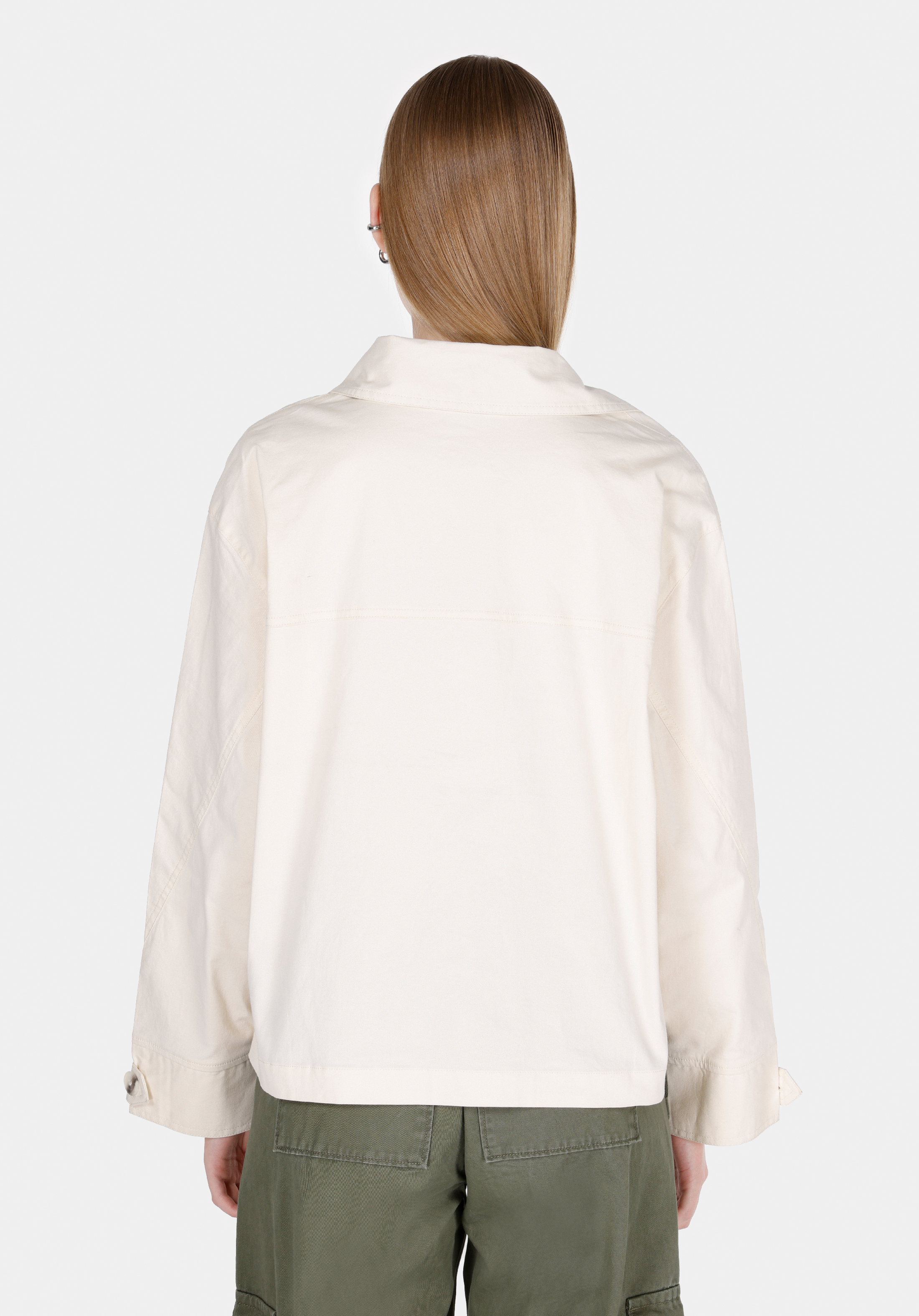 Regular Fit Düğmeli   Kadın Ekru Ceket