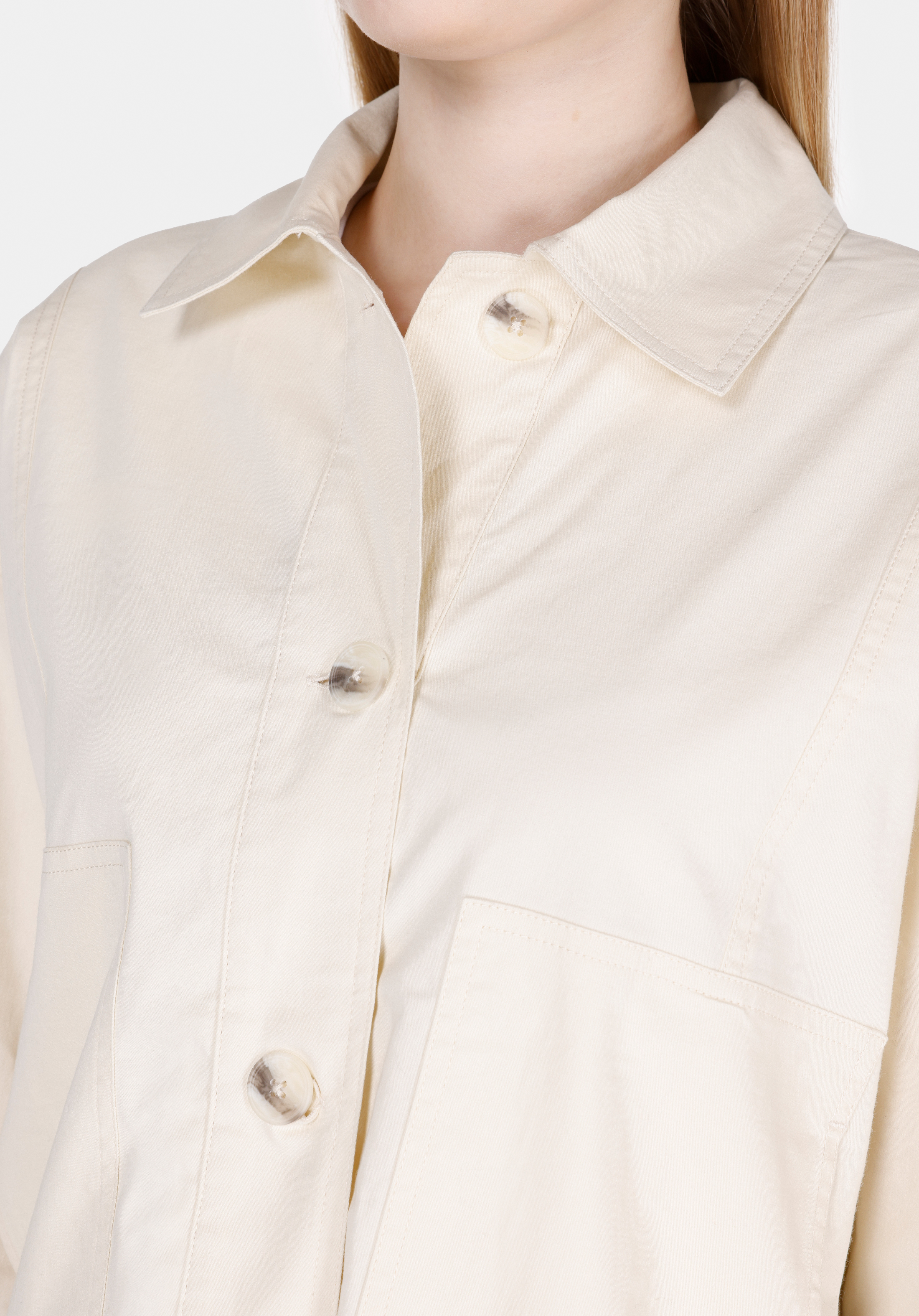 Regular Fit Düğmeli   Kadın Ekru Ceket