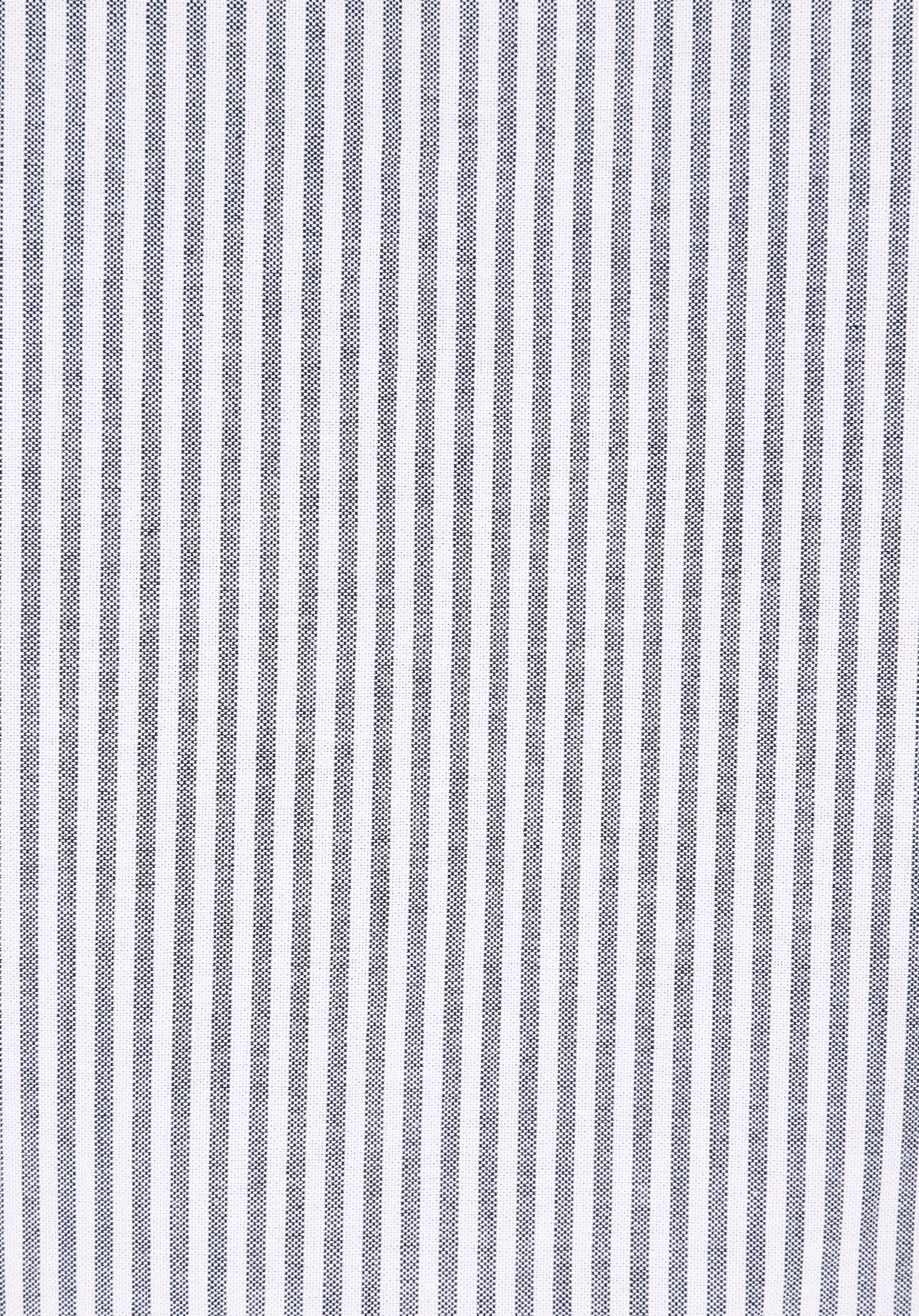 Slim Fit Shirt Neck Çizgili Erkek Gri Uzun Kol Gömlek