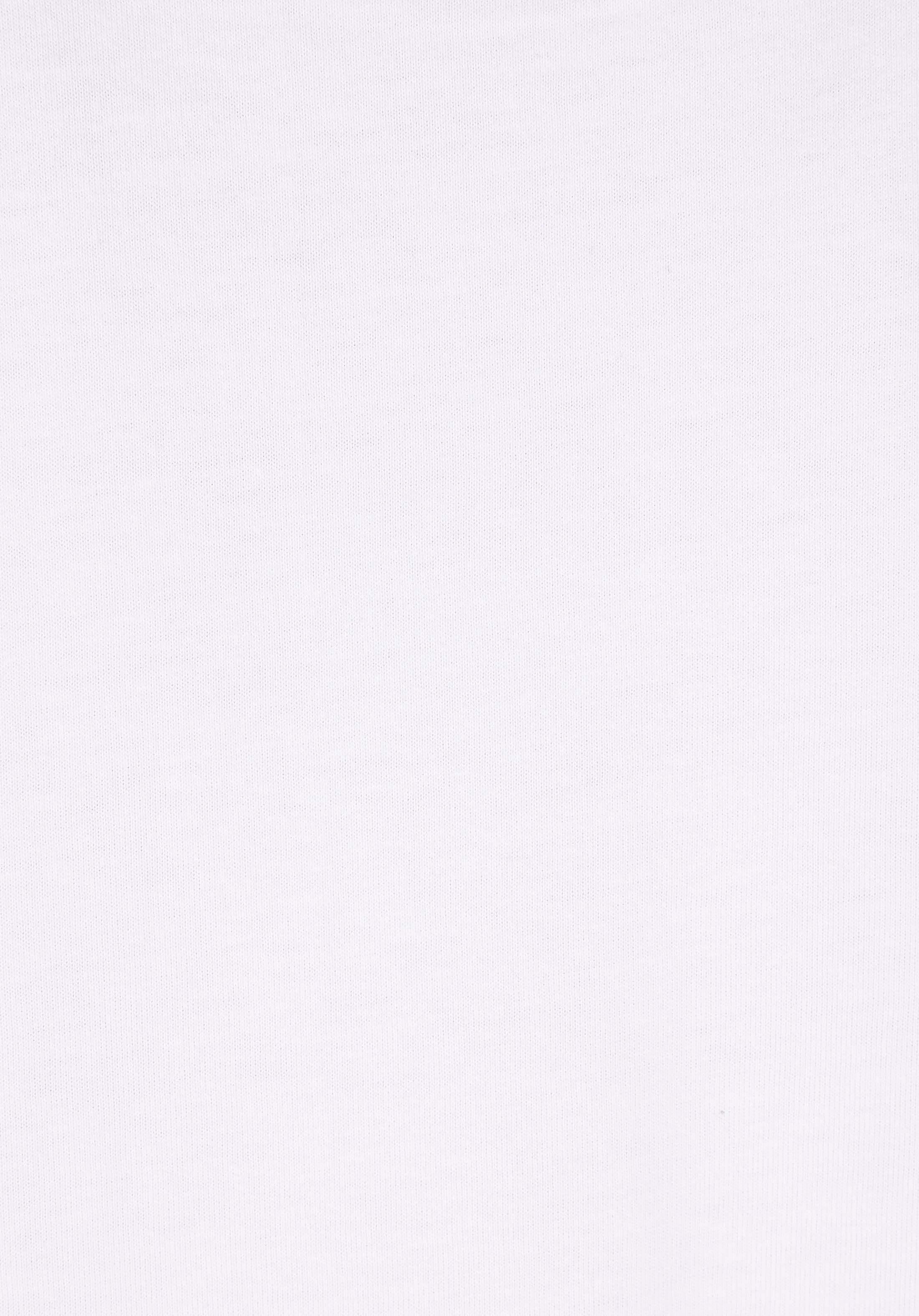 Comfort Fit Yuvarlak Yaka Baskılı Kadın Beyaz Kısa Kol Tişört