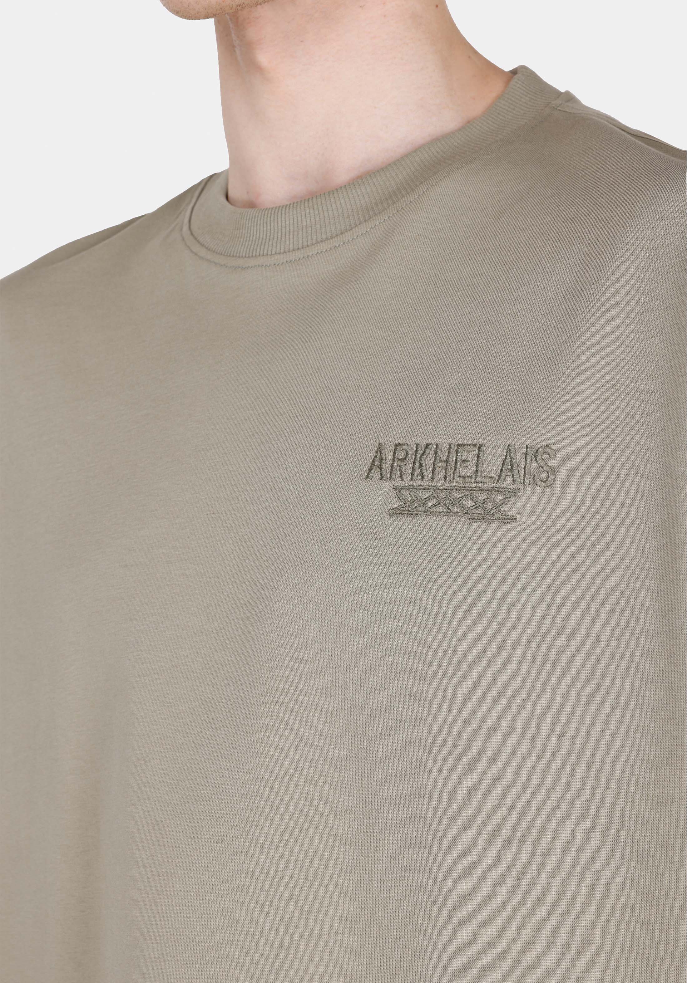 Oversize Fit Yuvarlak Yaka Düz Erkek Yeşil Kısa Kol Tişört