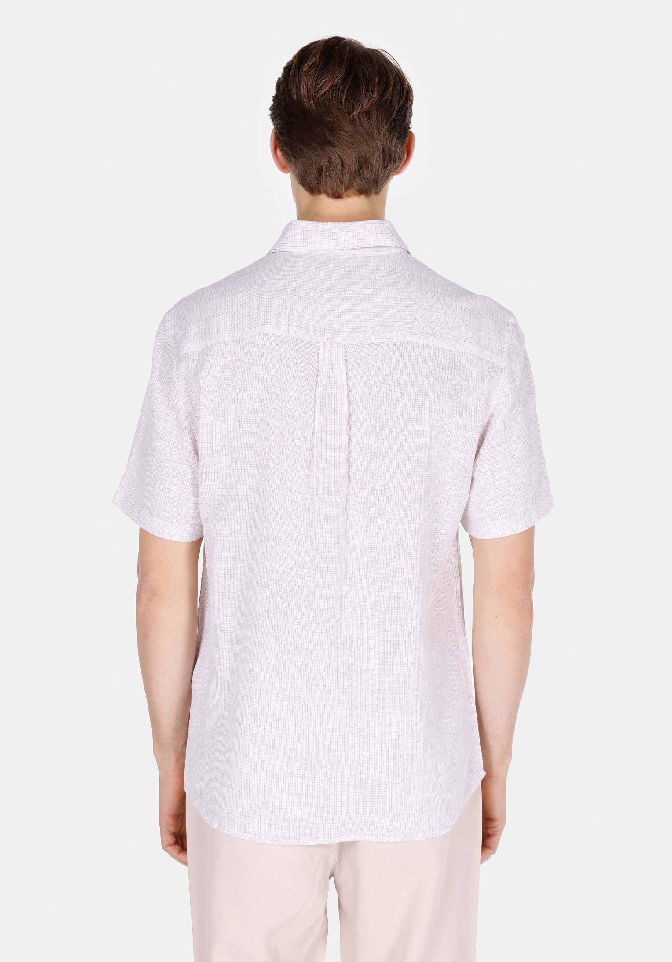 Regular Fit Shirt Neck Düz Erkek Bej Uzun Kol Gömlek