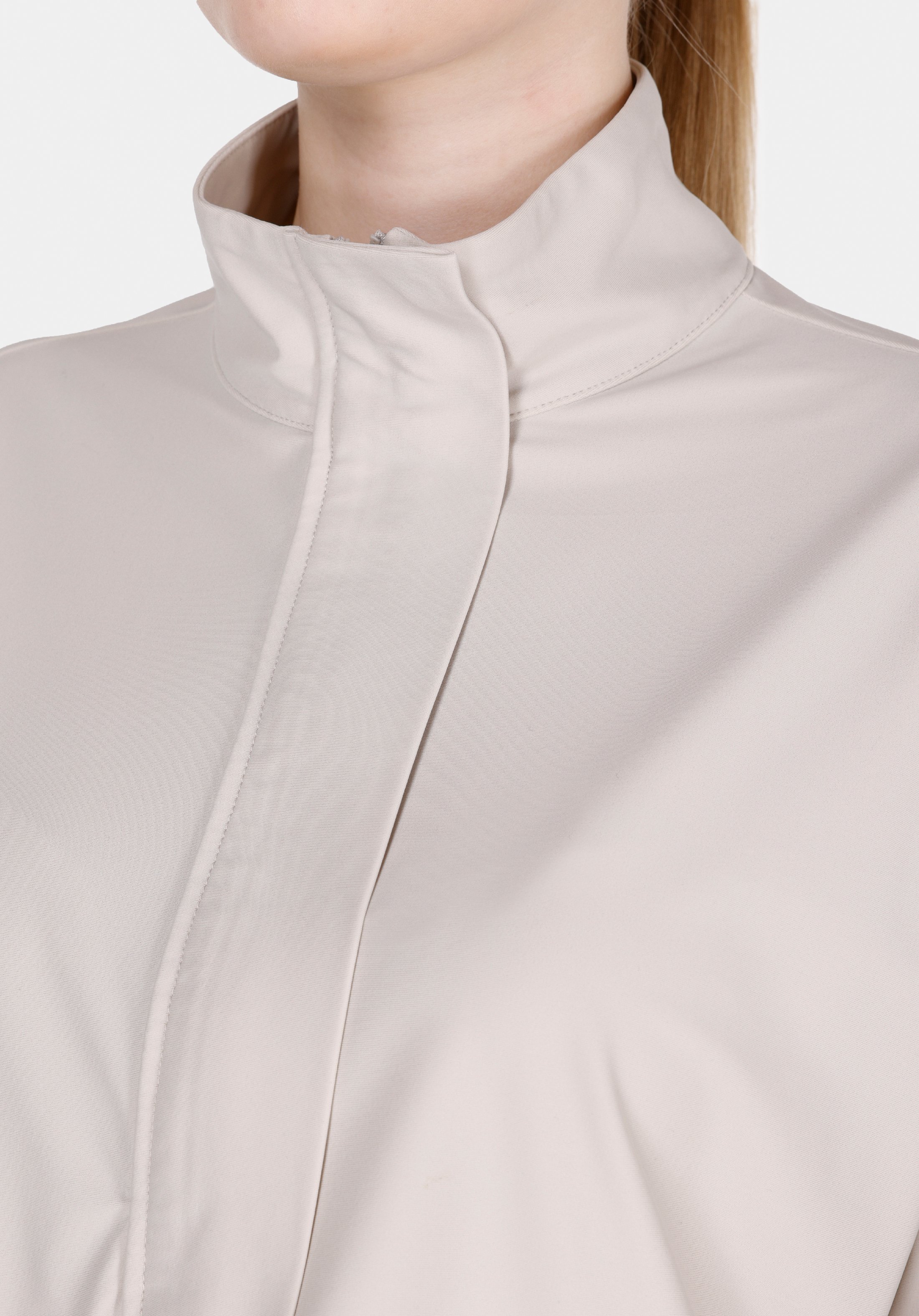 Regular Fit Fermuarlı Düz Kadın Taş Sweatshirt