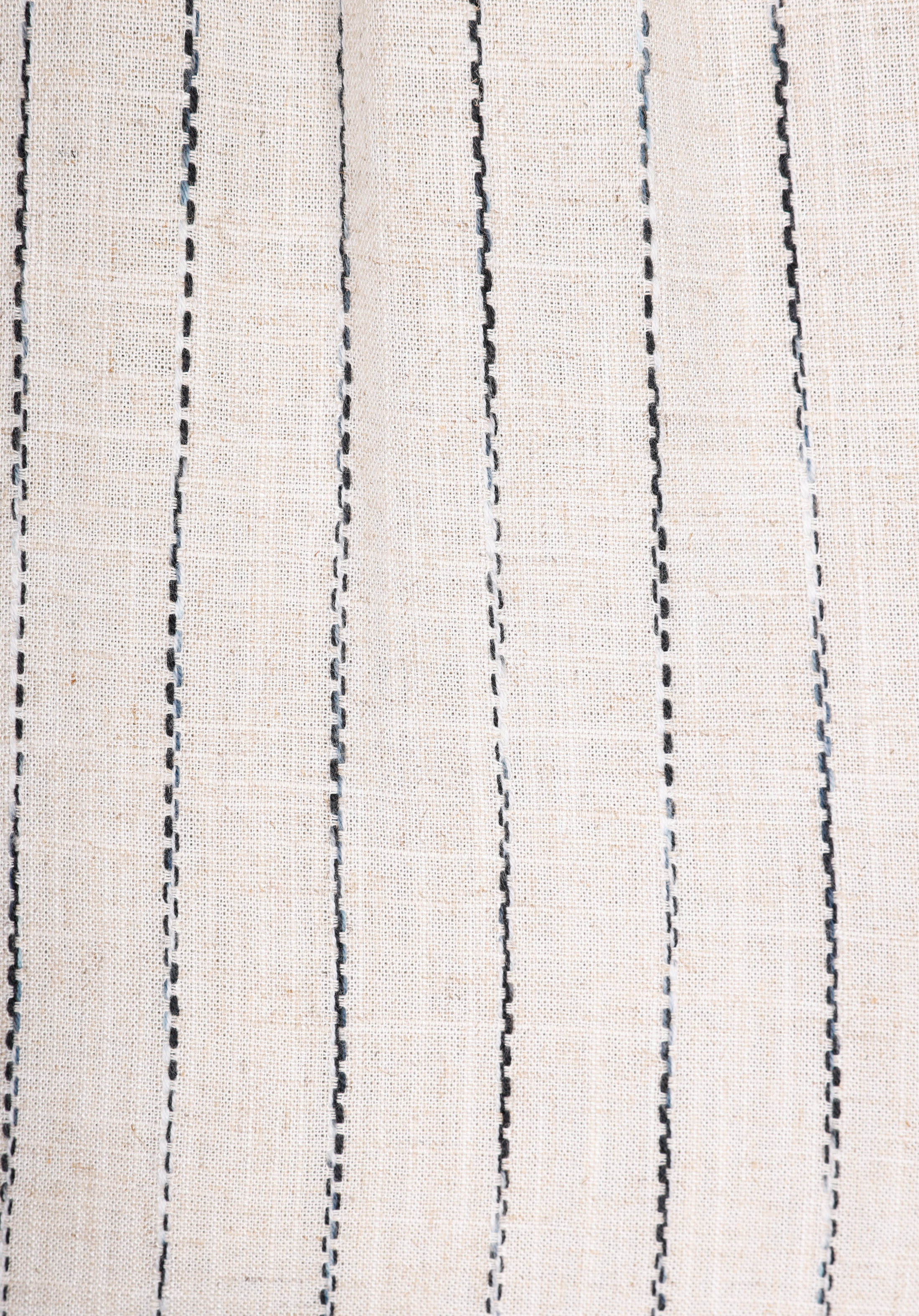 Regular Fit Shirt Neck Çizgili Kadın Bej Uzun Kol Gömlek