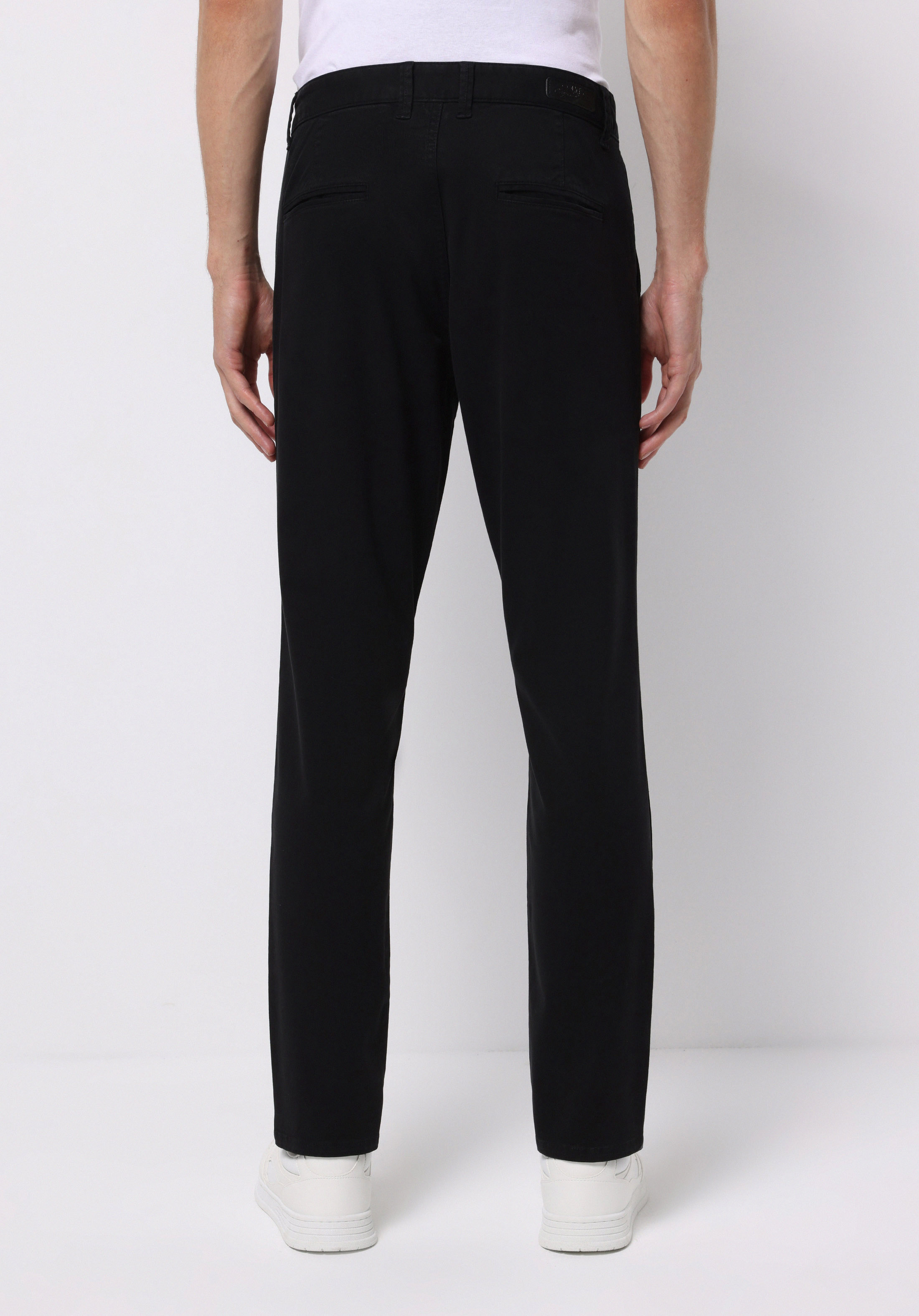 Slim Fit Orta Bel Düz Paça Erkek Siyah  Pantolon