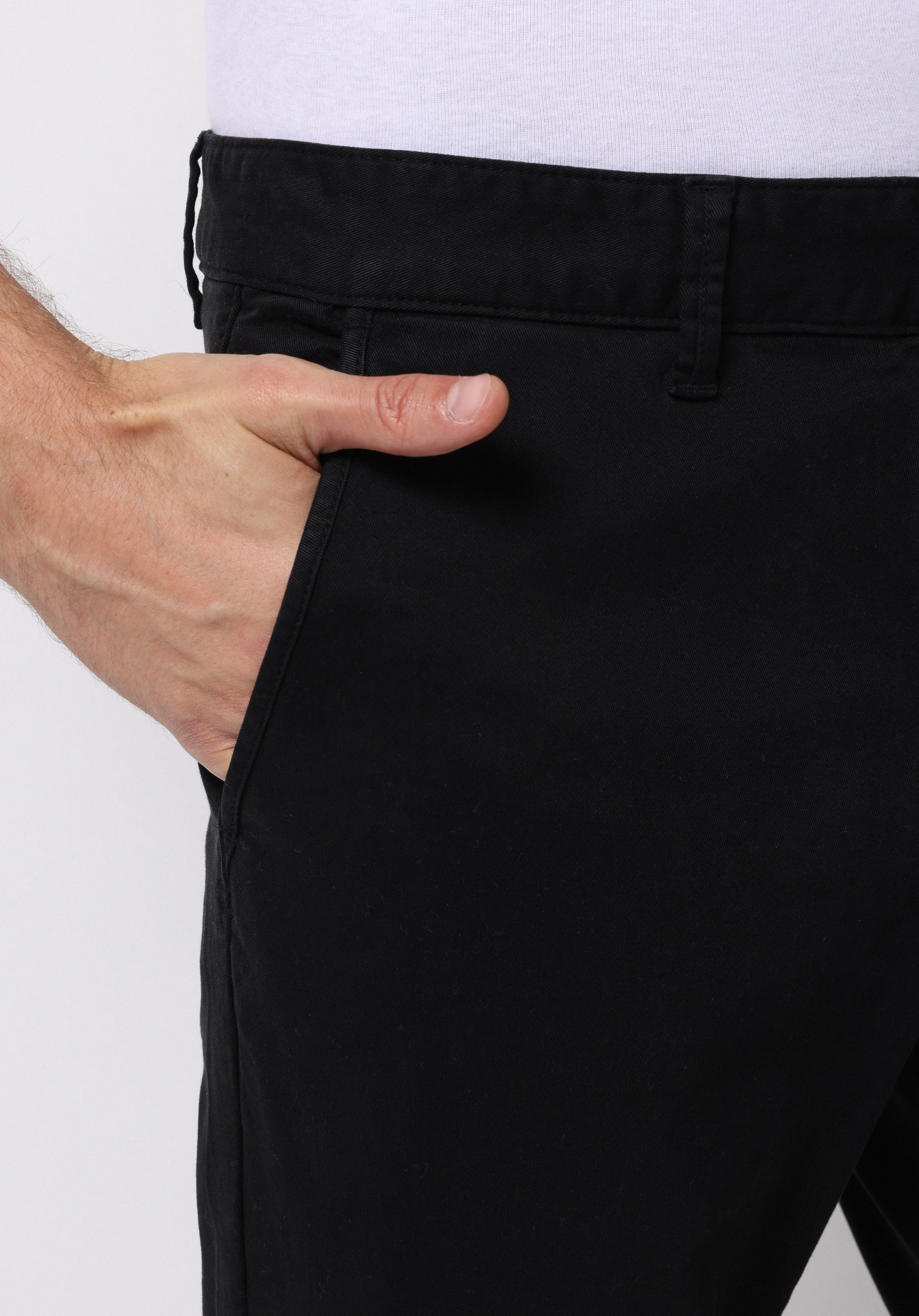 Slim Fit Orta Bel Düz Paça Erkek Siyah  Pantolon