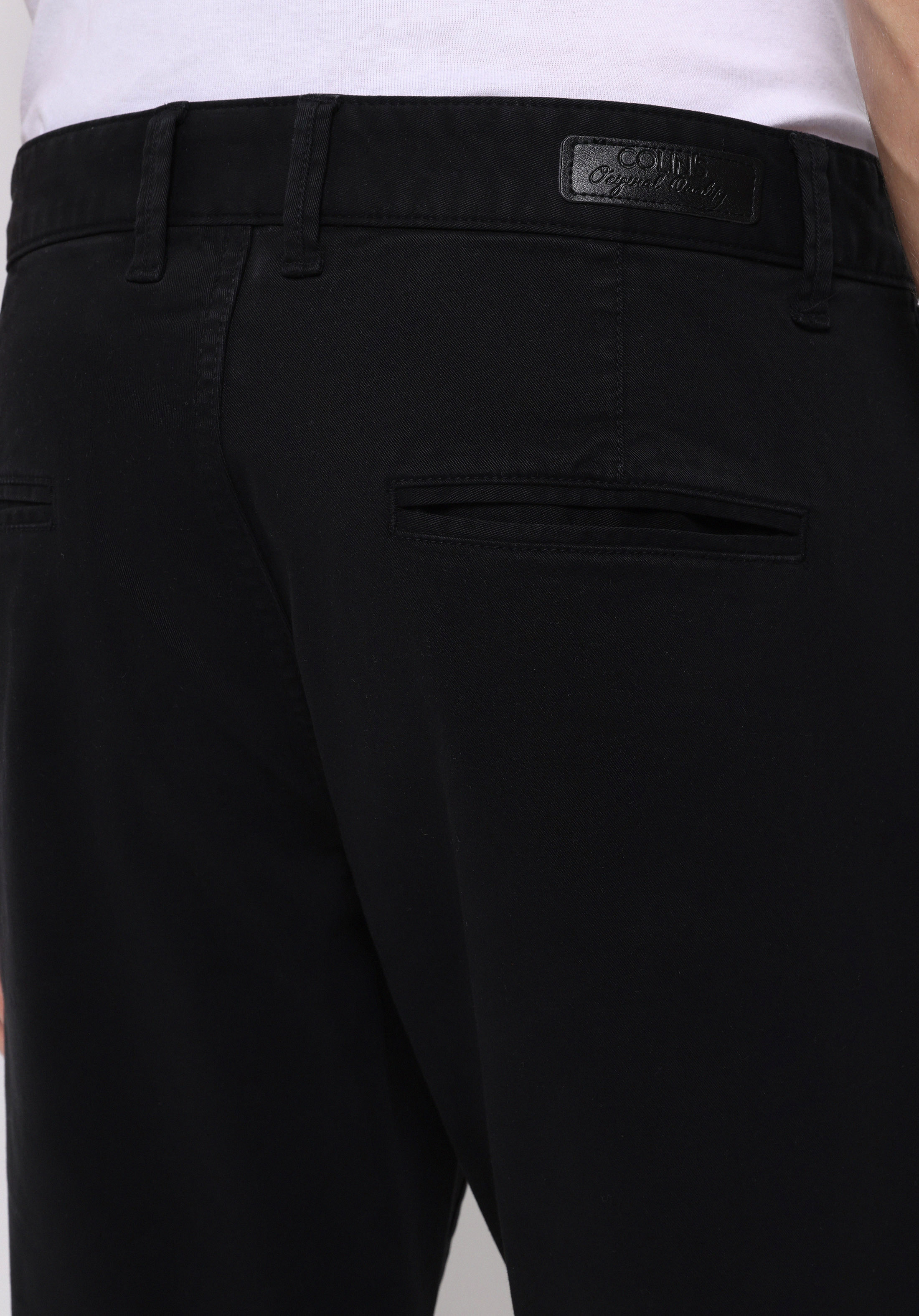 Slim Fit Orta Bel Düz Paça Erkek Siyah  Pantolon