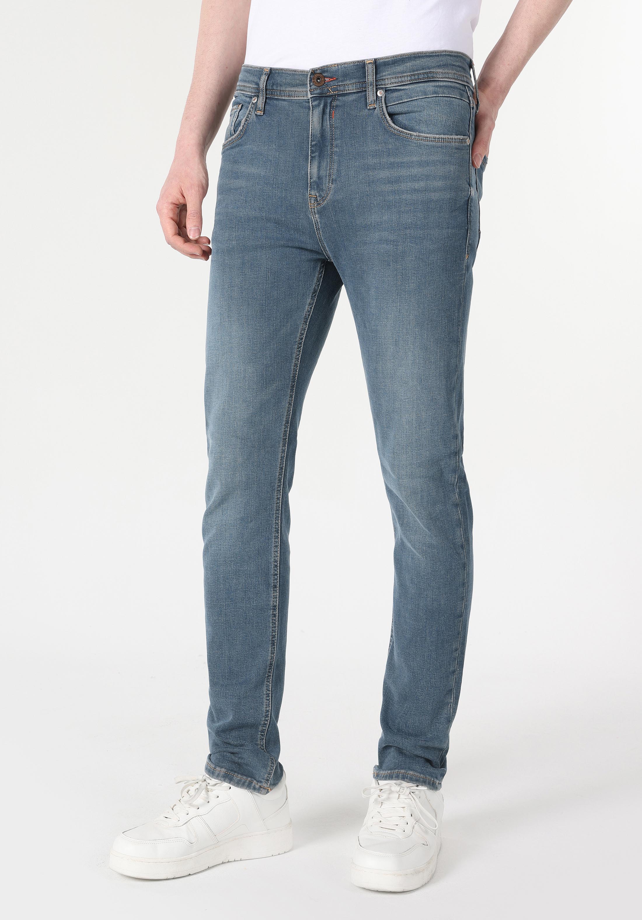 035 Ryan Skinny Fit Yüksel Bel Dar Paça Erkek Siyah Jean Pantolon Cl1062297