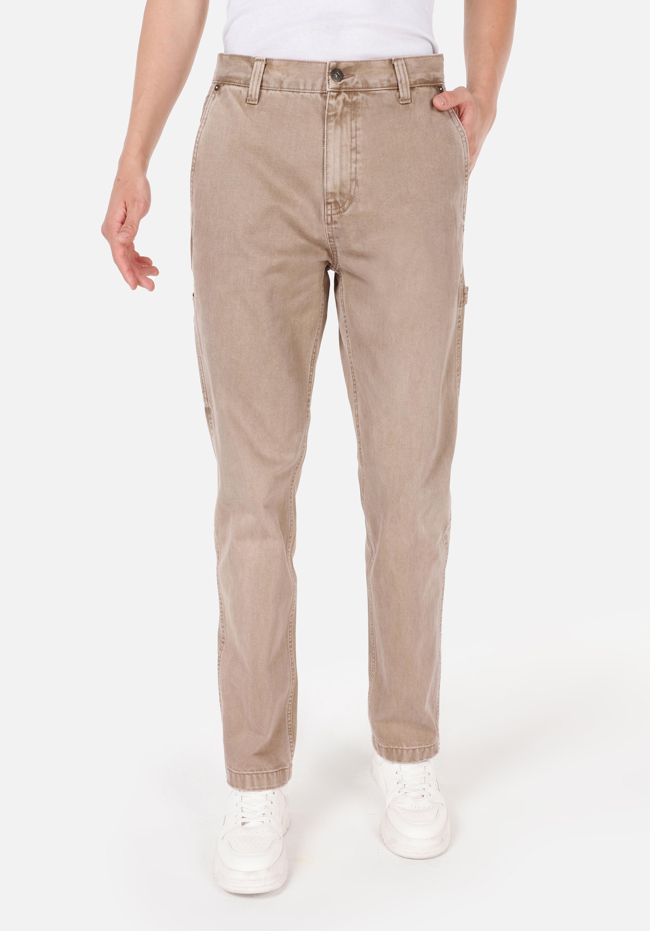Loose Fit Orta Bel Bol Paça Erkek Gri  Pantolon