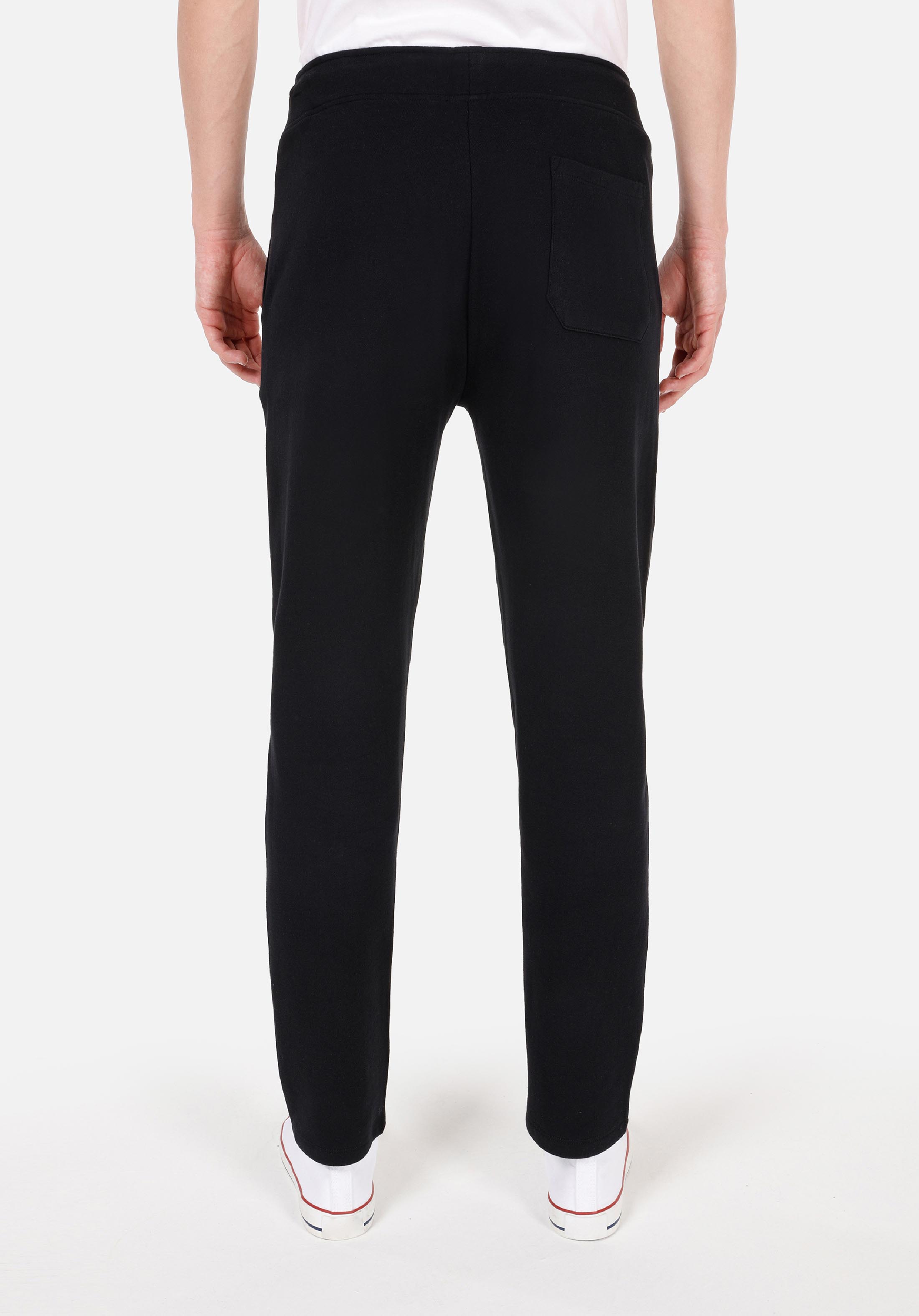 Slim Fit Orta Bel Düz Erkek Siyah Eşofman Altı