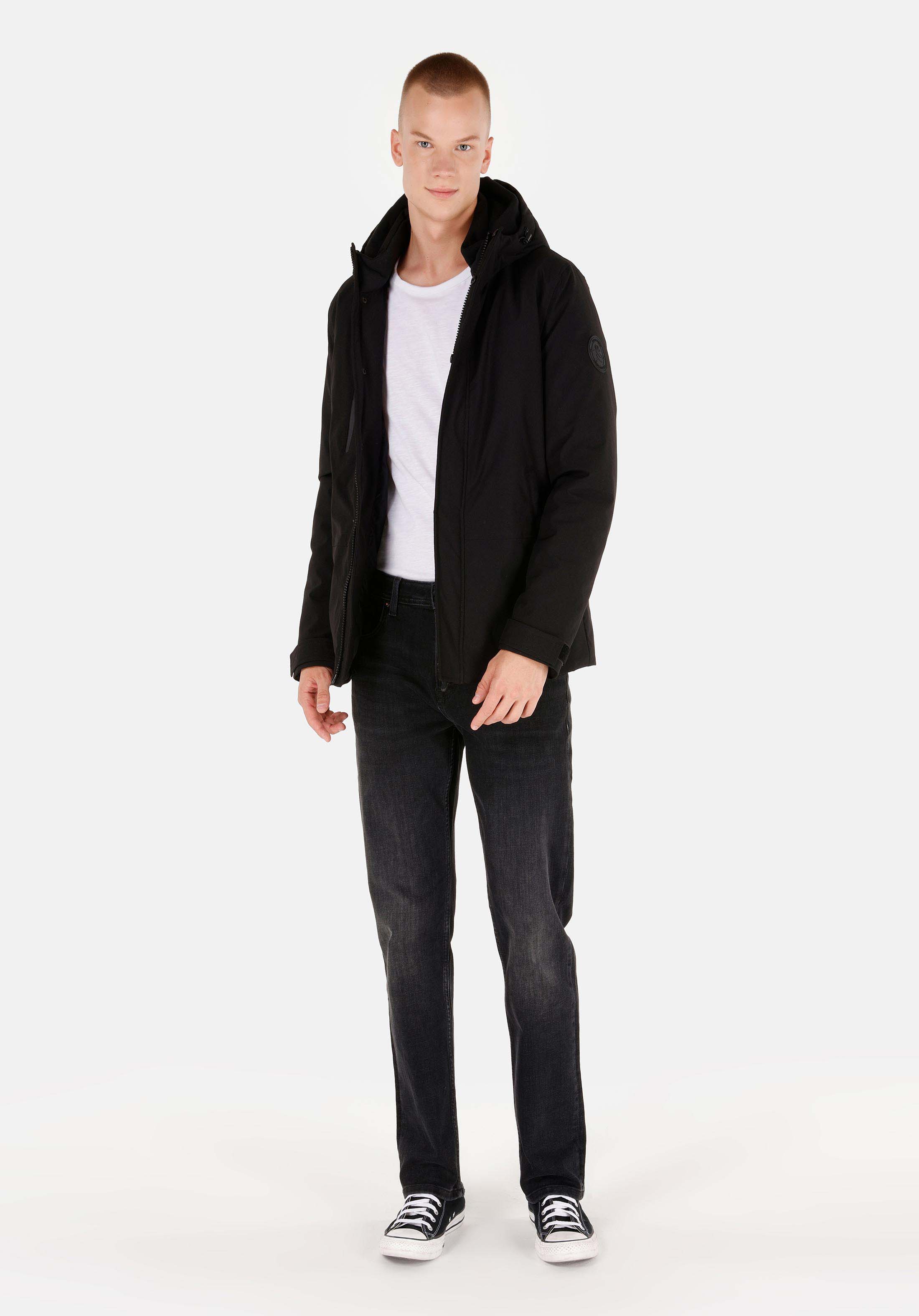 Regular Fit     Erkek Siyah Mont