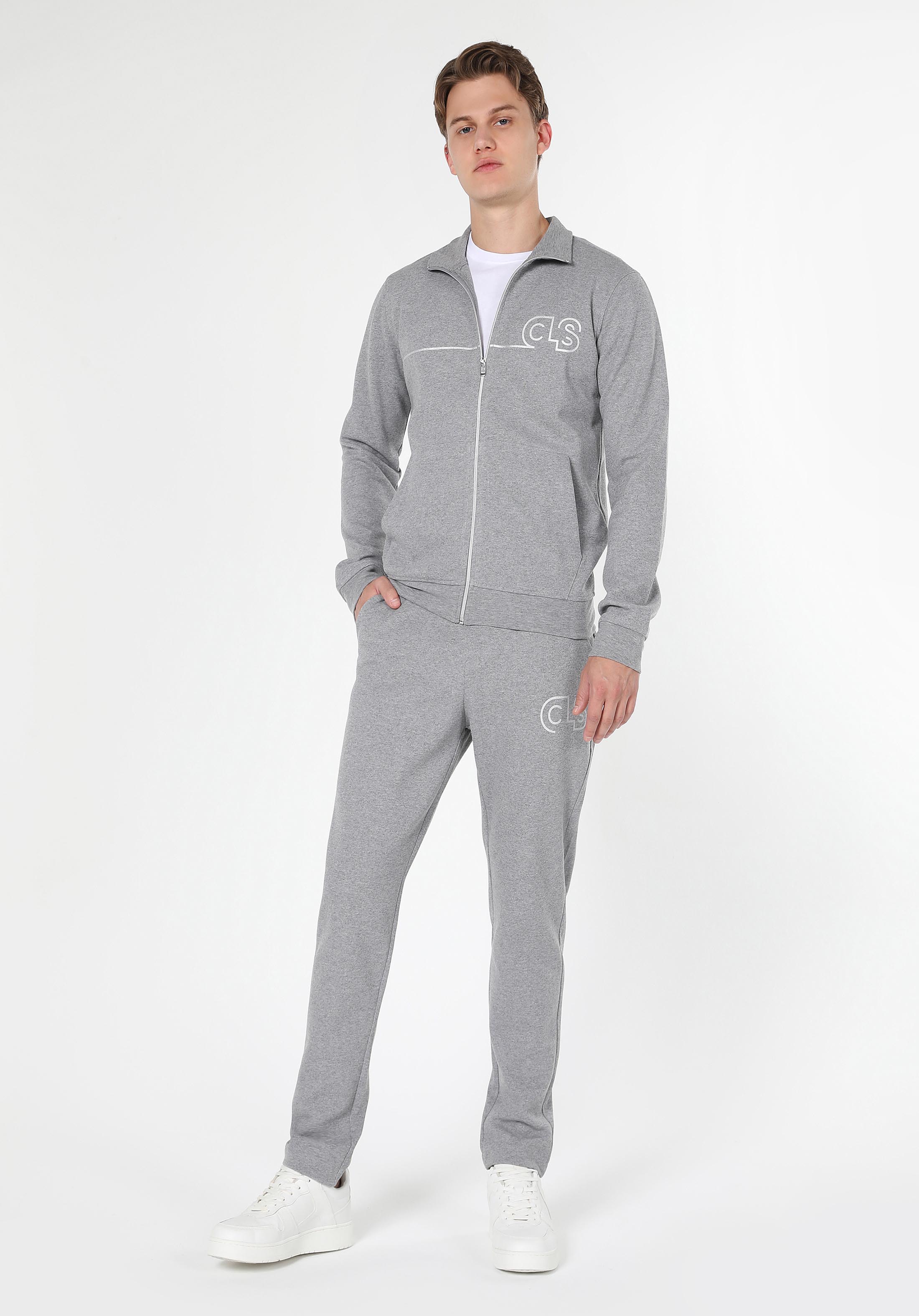 Slim Fit    Erkek Gri Ceket