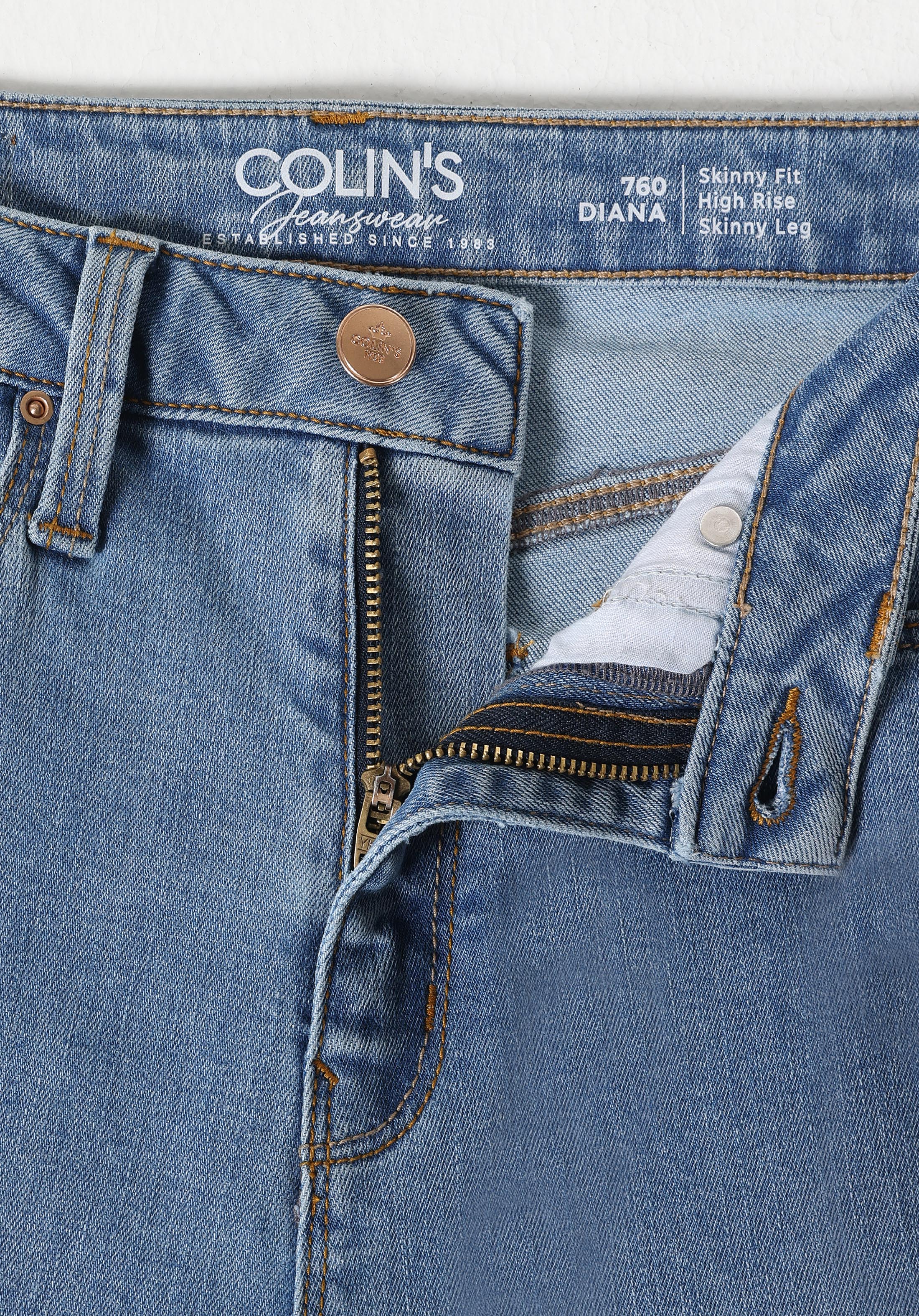 Skinny Fit Yüksek Bel Süper Dar Paça Kadın İndigo Jean Pantolon