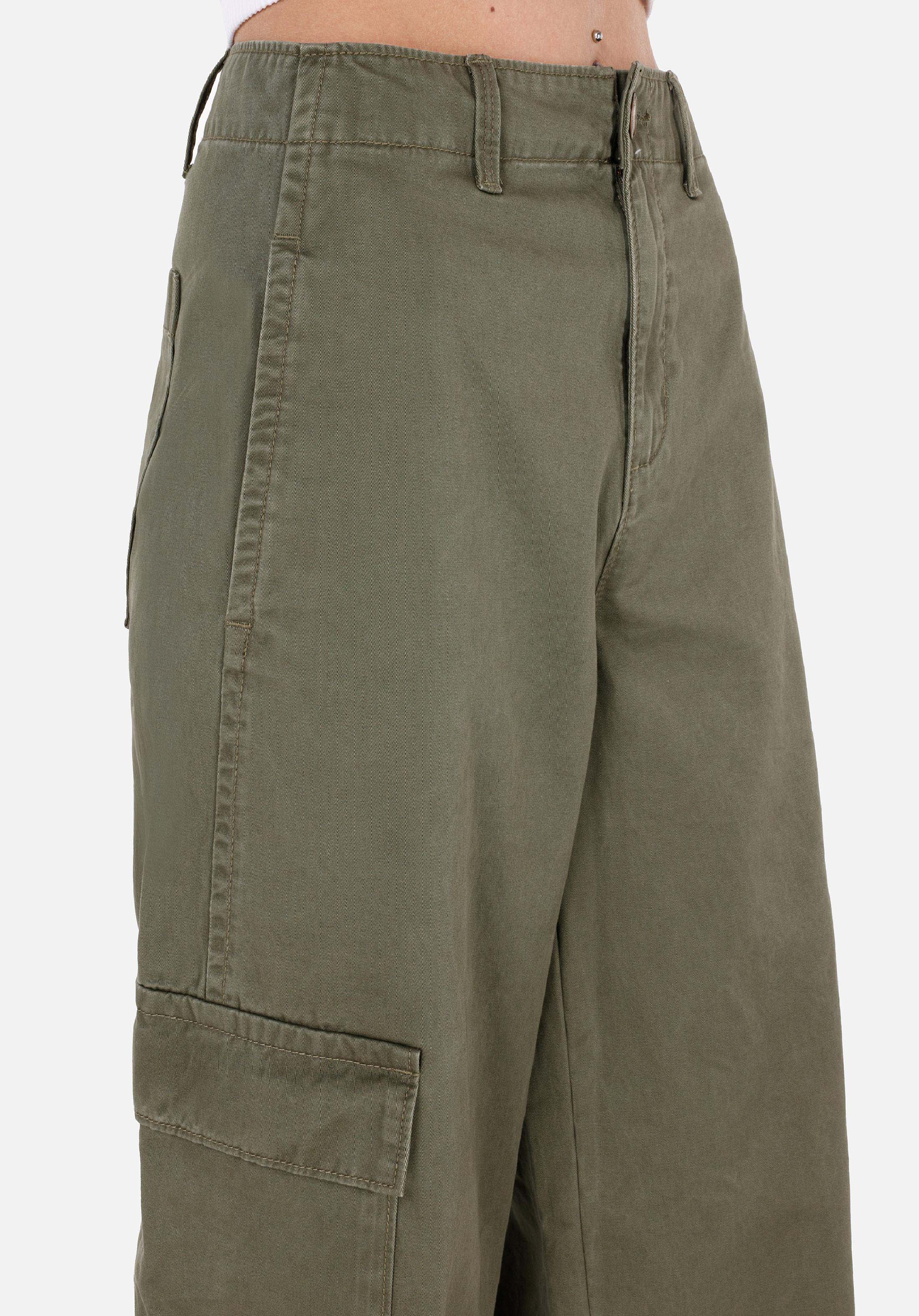 Regular Fit Yüksel Bel Geniş Paça Kadın Yeşil  Pantolon