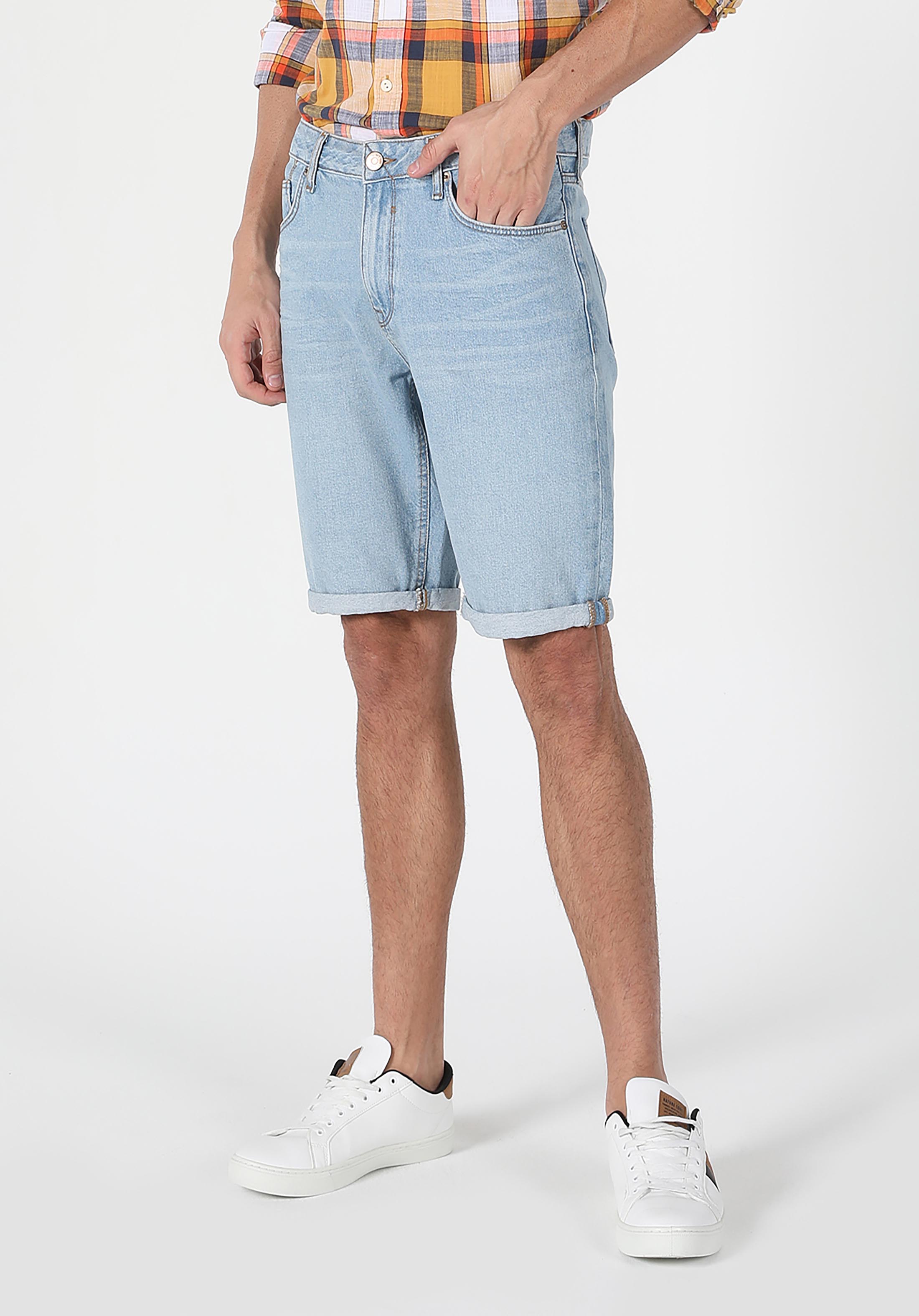 Regular Fit Orta Bel  Erkek Denim Jean Şort Cl1059958