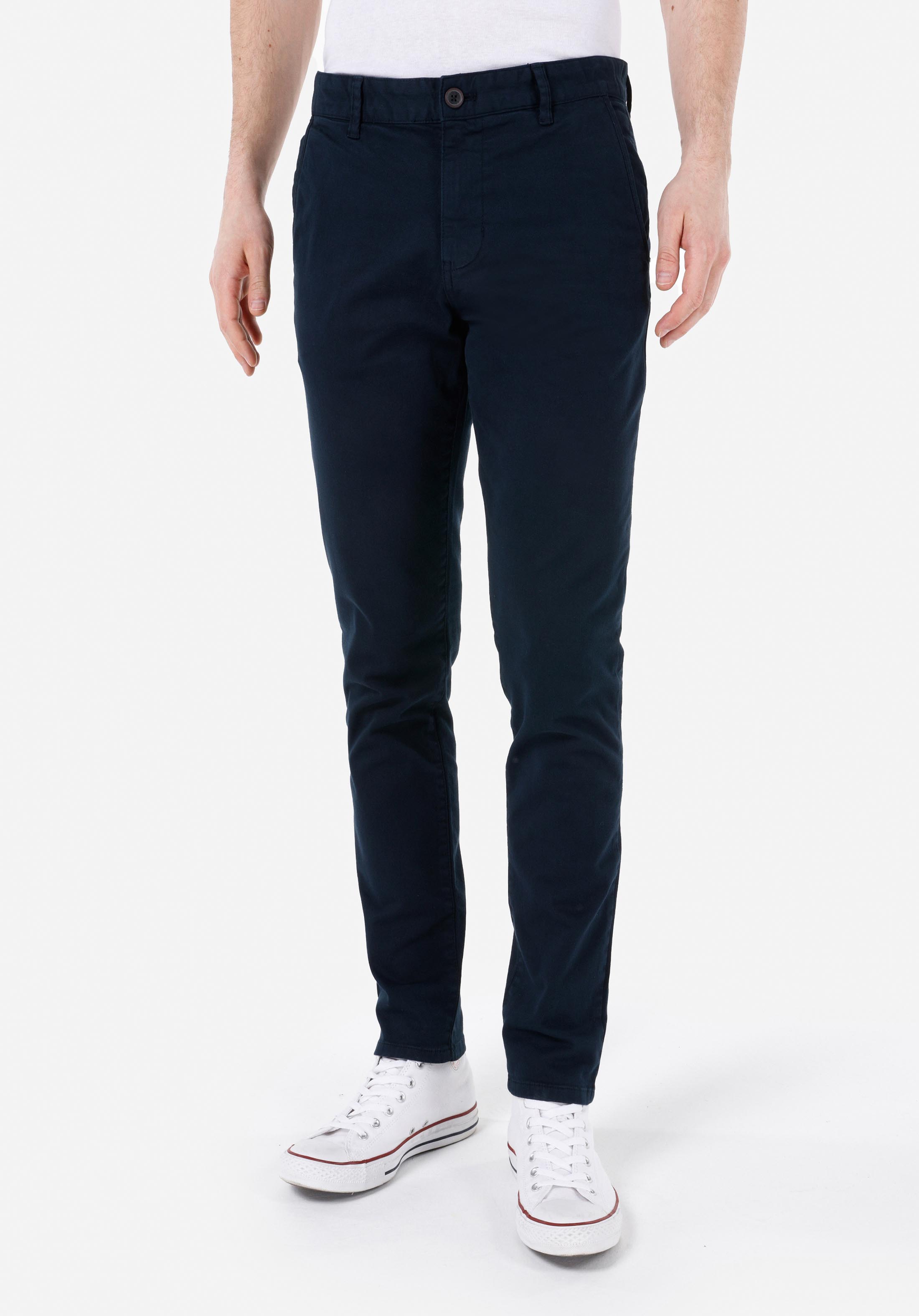 Slim Fit Orta Bel Düz Paça Erkek Lacivert  Pantolon