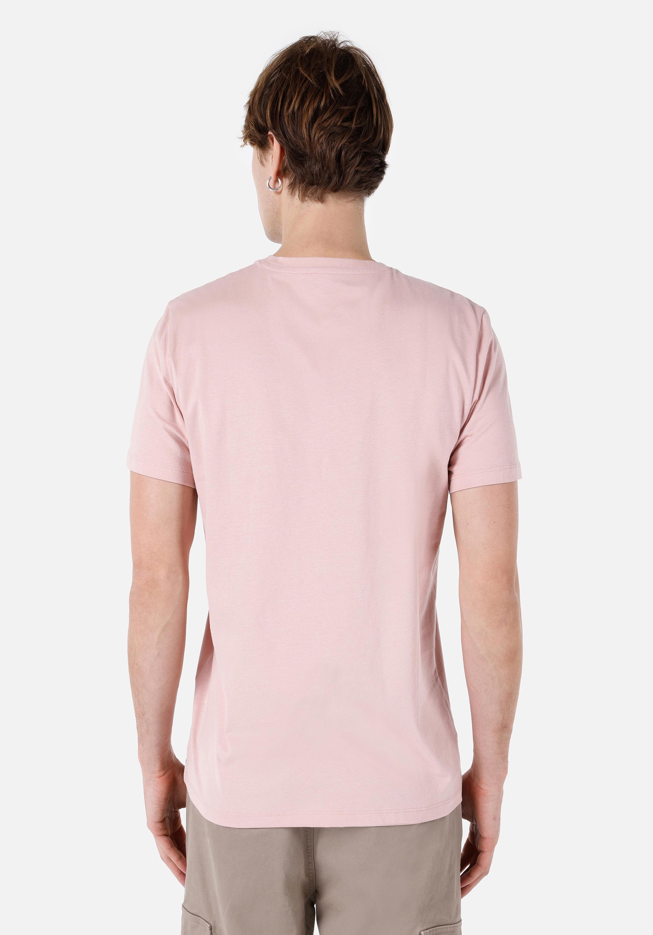Regular Fit Yuvarlak Yaka Düz Erkek Pembe Kısa Kol Tişört