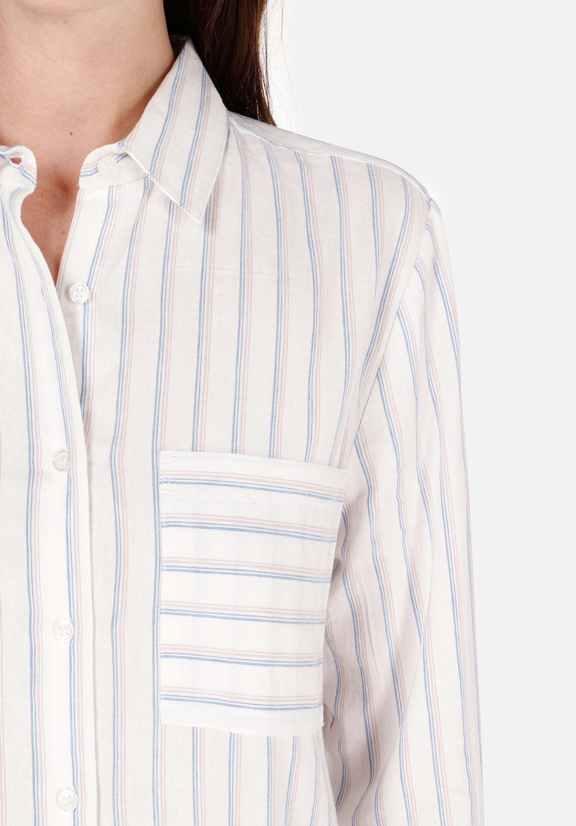 Regular Fit Shirt Neck  Kadın Beyaz Uzun Kol Gömlek