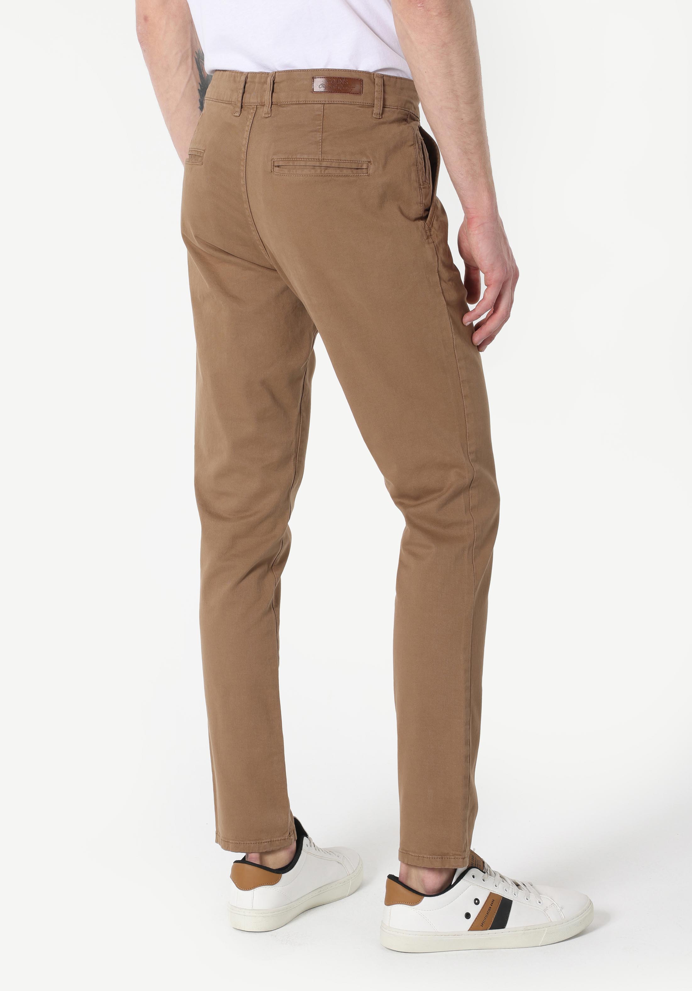 Slim Fit Orta Bel Düz Paça Erkek Gri  Pantolon