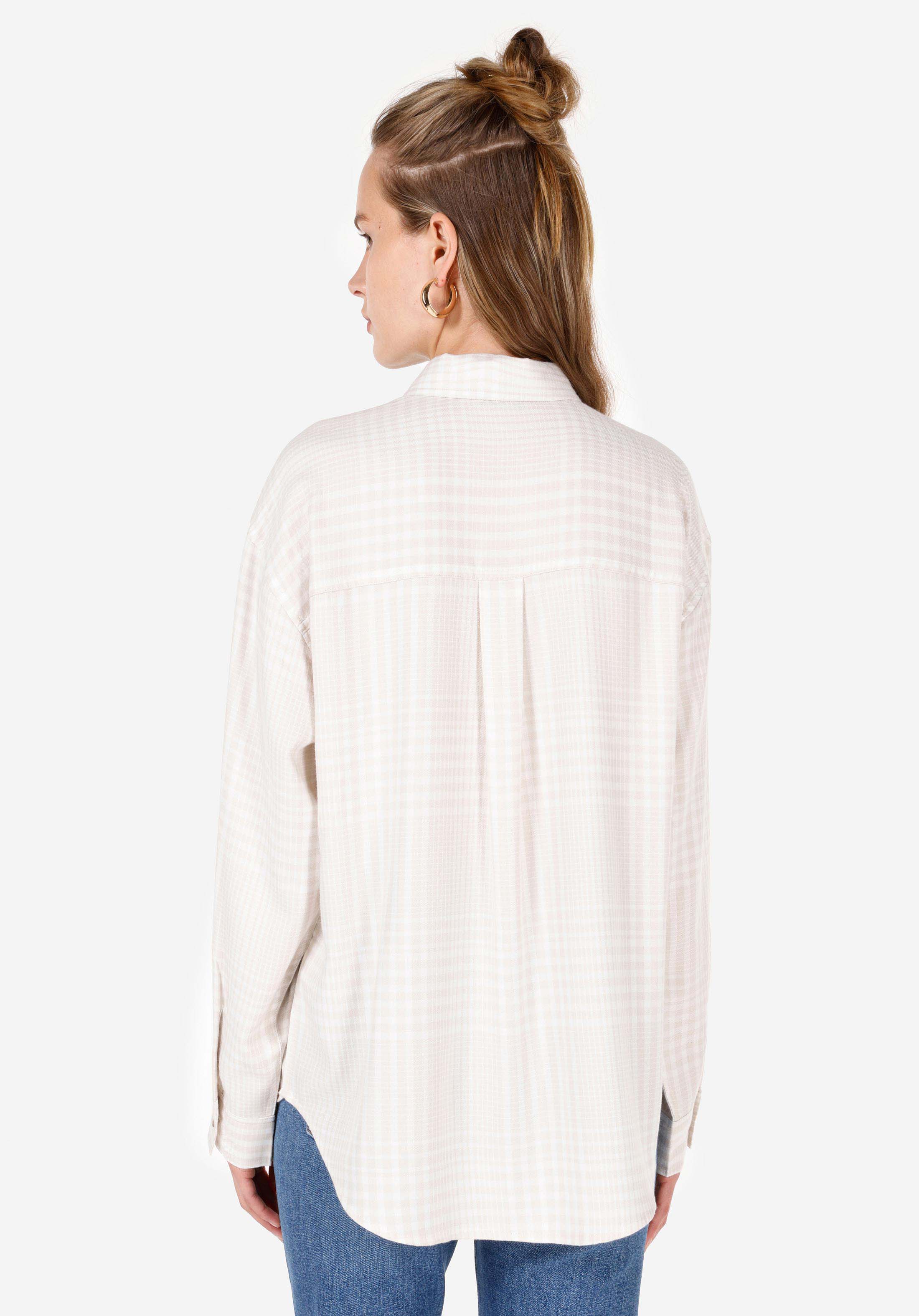 Relax Fit Shirt Neck  Kadın Ekru Uzun Kol Gömlek