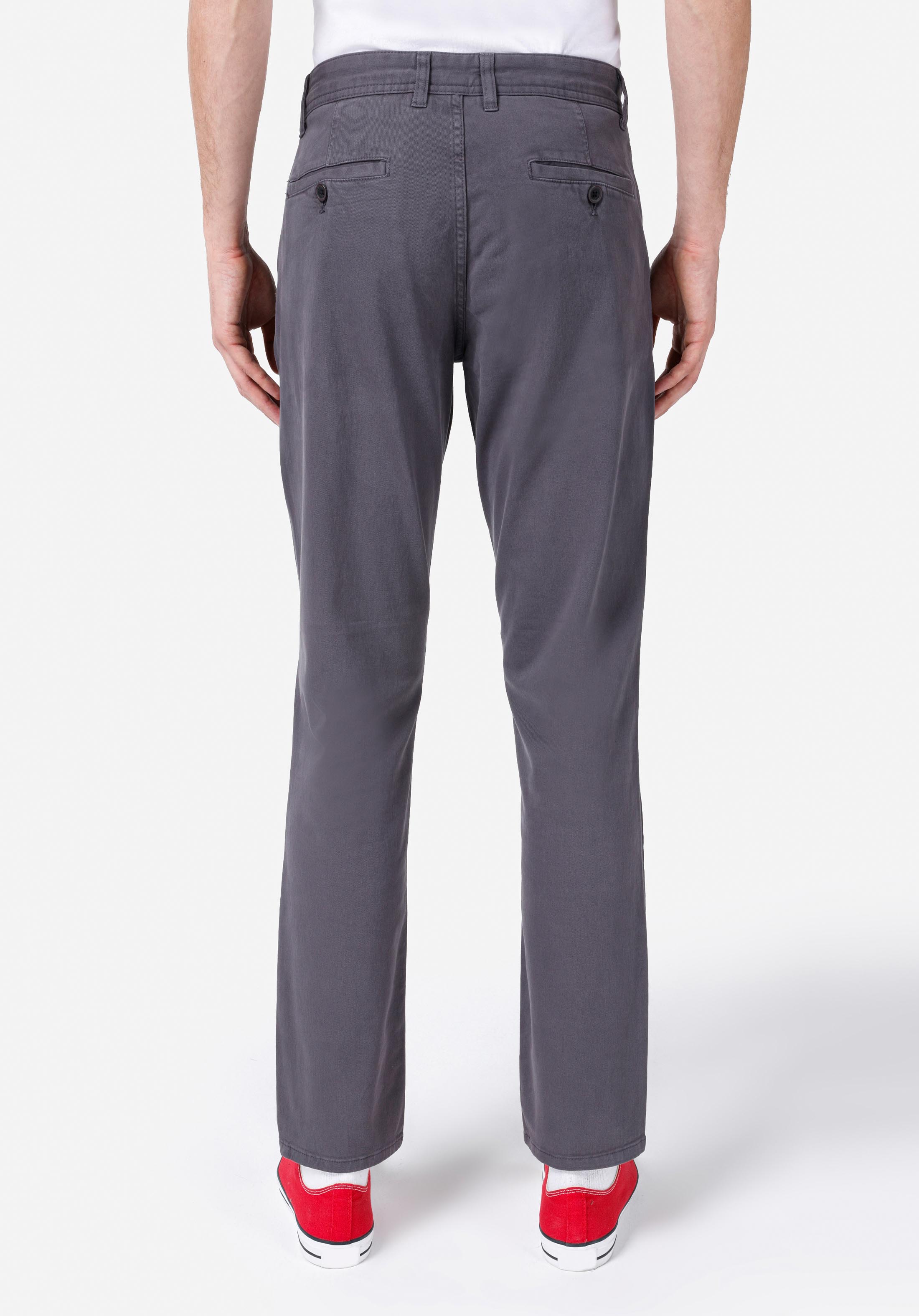 Regular Fit Orta Bel Düz Paça Erkek Gri  Pantolon