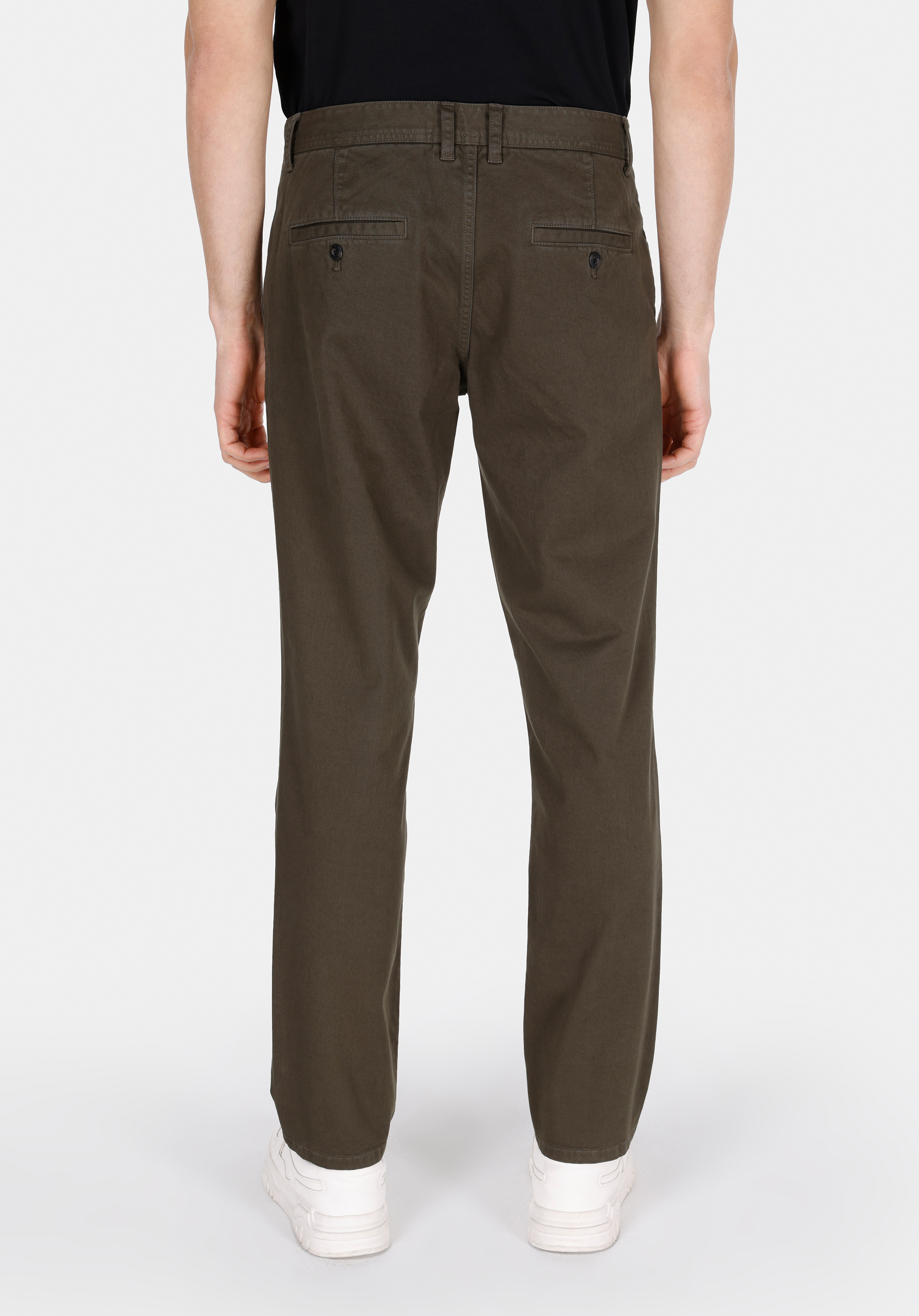 Regular Fit Orta Bel Düz Paça Erkek Yeşil  Pantolon