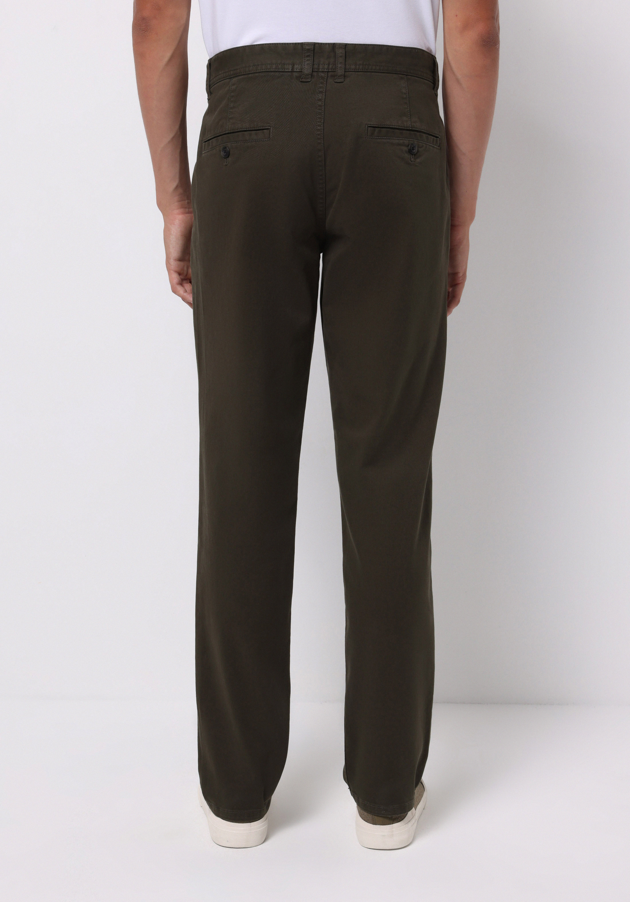 Regular Fit Orta Bel Düz Paça Erkek Yeşil  Pantolon