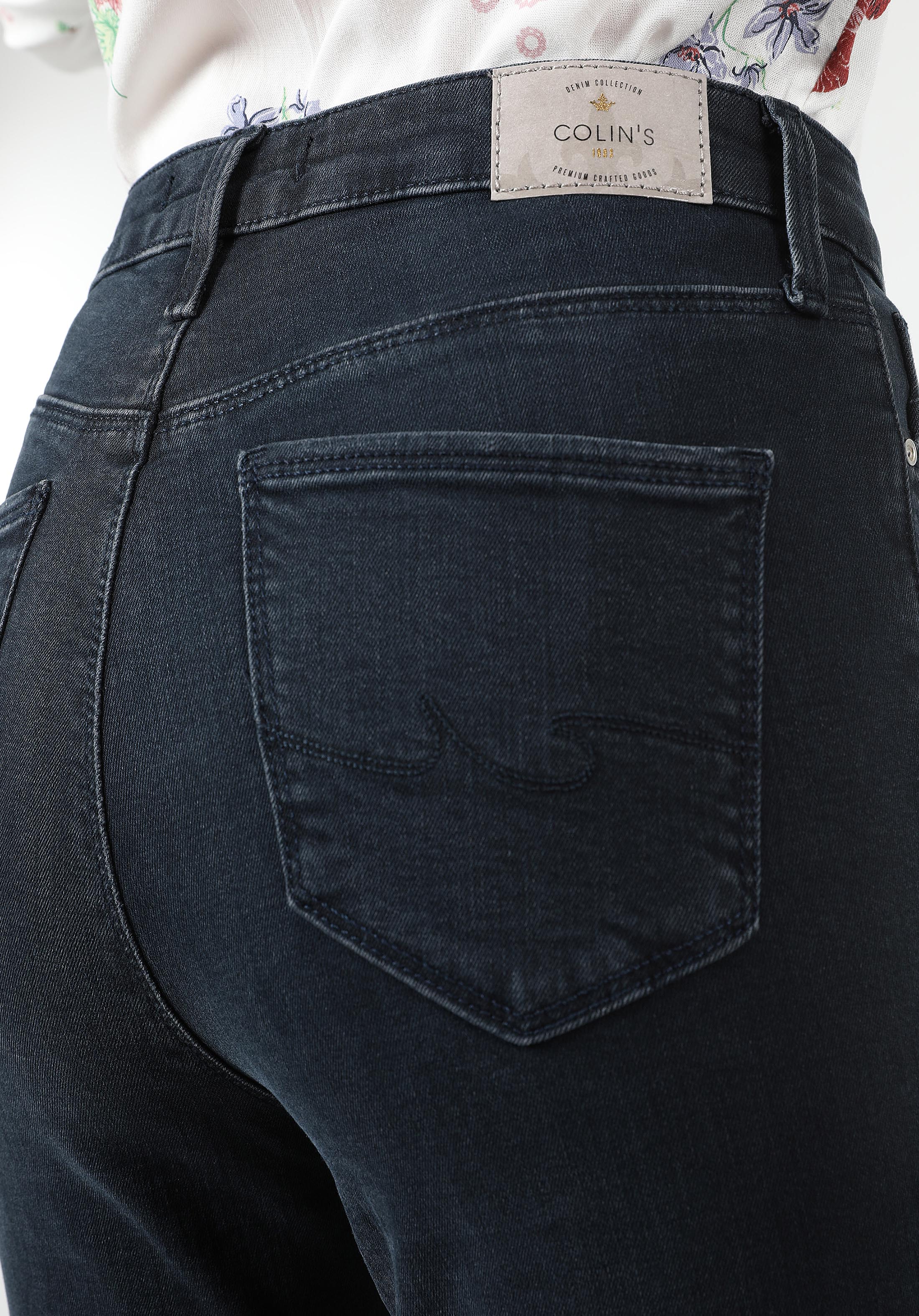 Skinny Fit Yüksel Bel Dar Paça Kadın Koyu İndigo Jean Pantolon