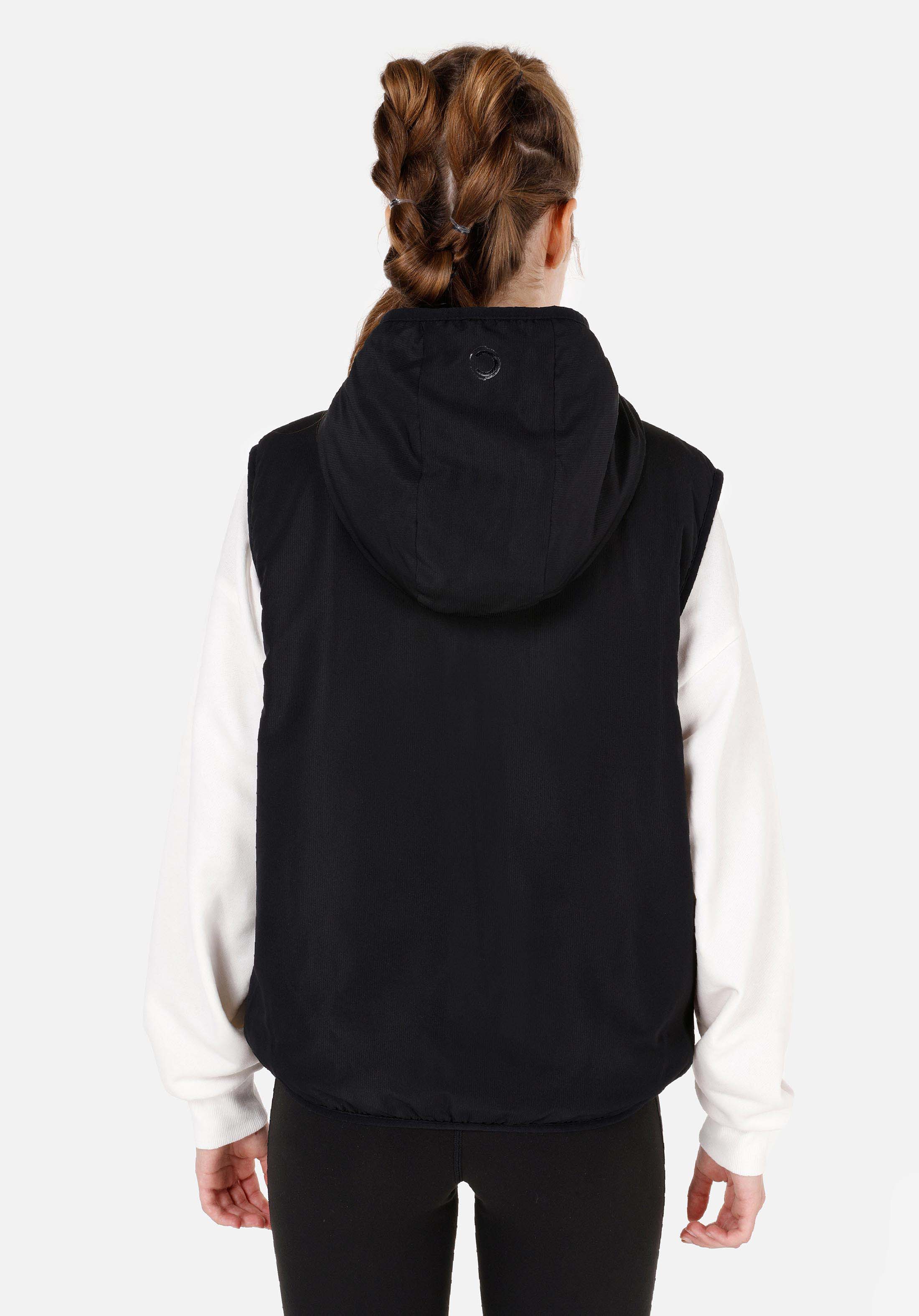 Regular Fit Kapüşonlu    Kadın Siyah Yelek