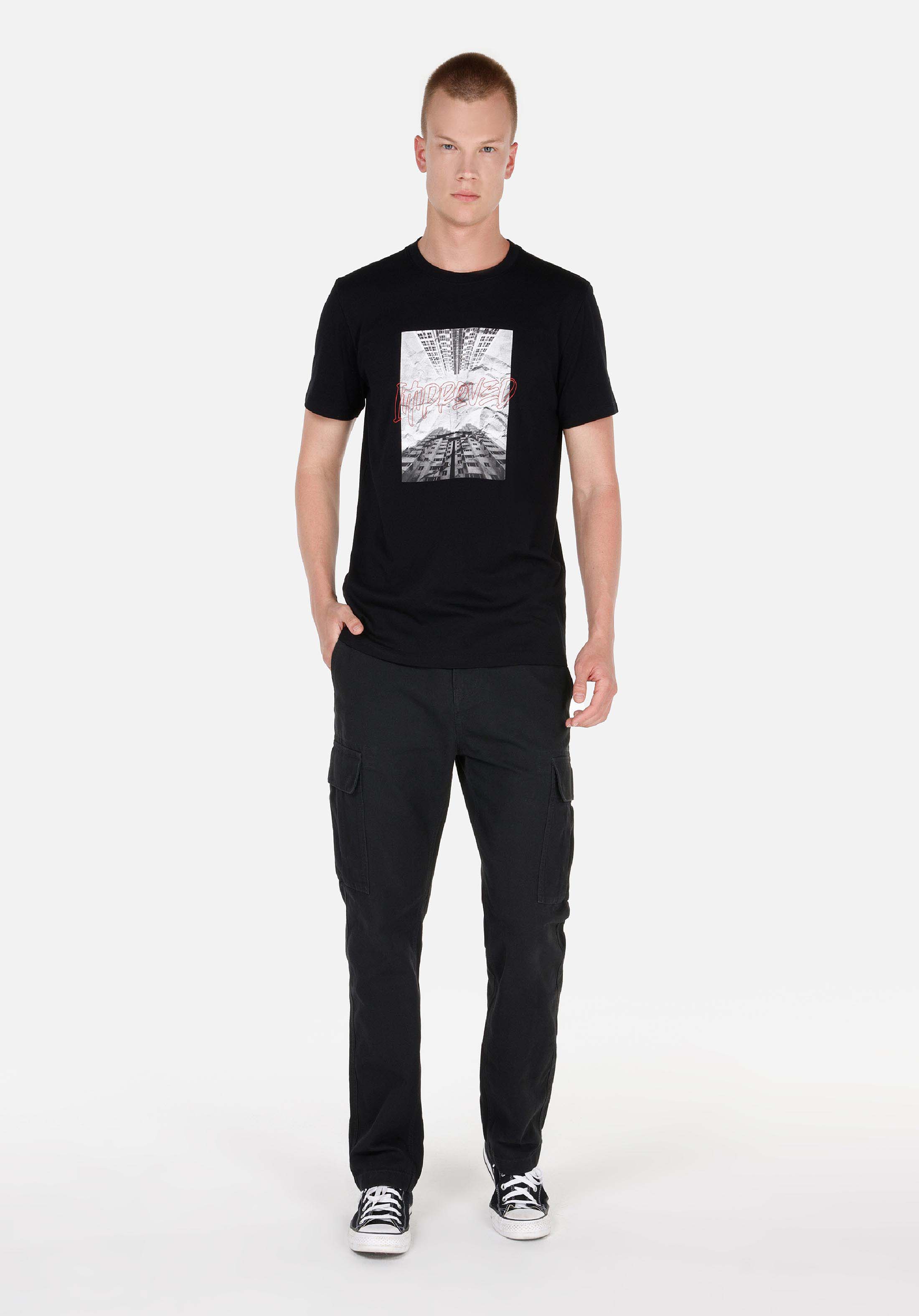 Comfort Fit Orta Bel Düz Paça Erkek Siyah  Pantolon