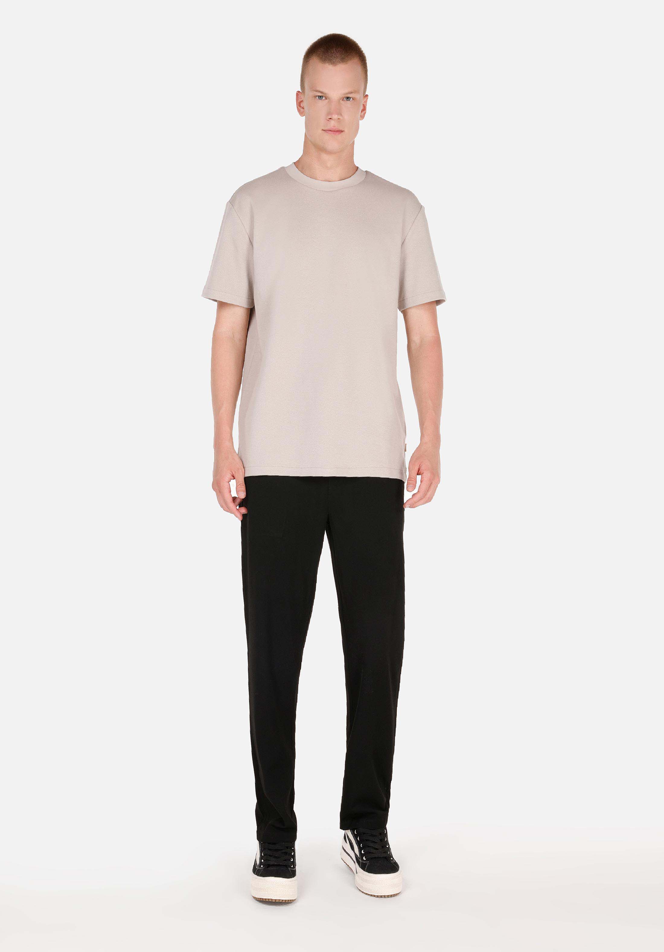 Regular Fit Orta Bel Düz Paça Erkek Siyah  Pantolon