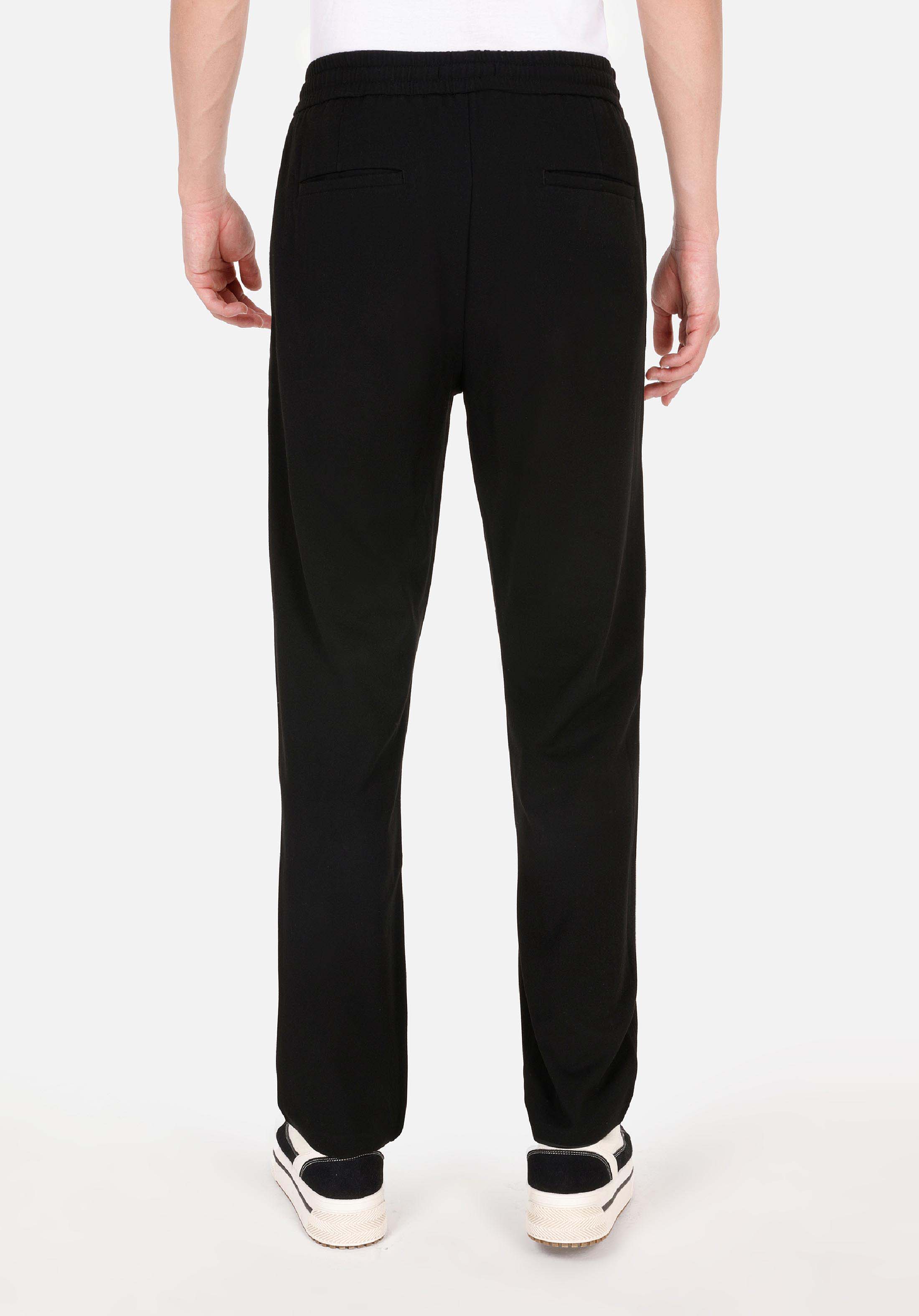 Regular Fit Orta Bel Düz Paça Erkek Siyah  Pantolon