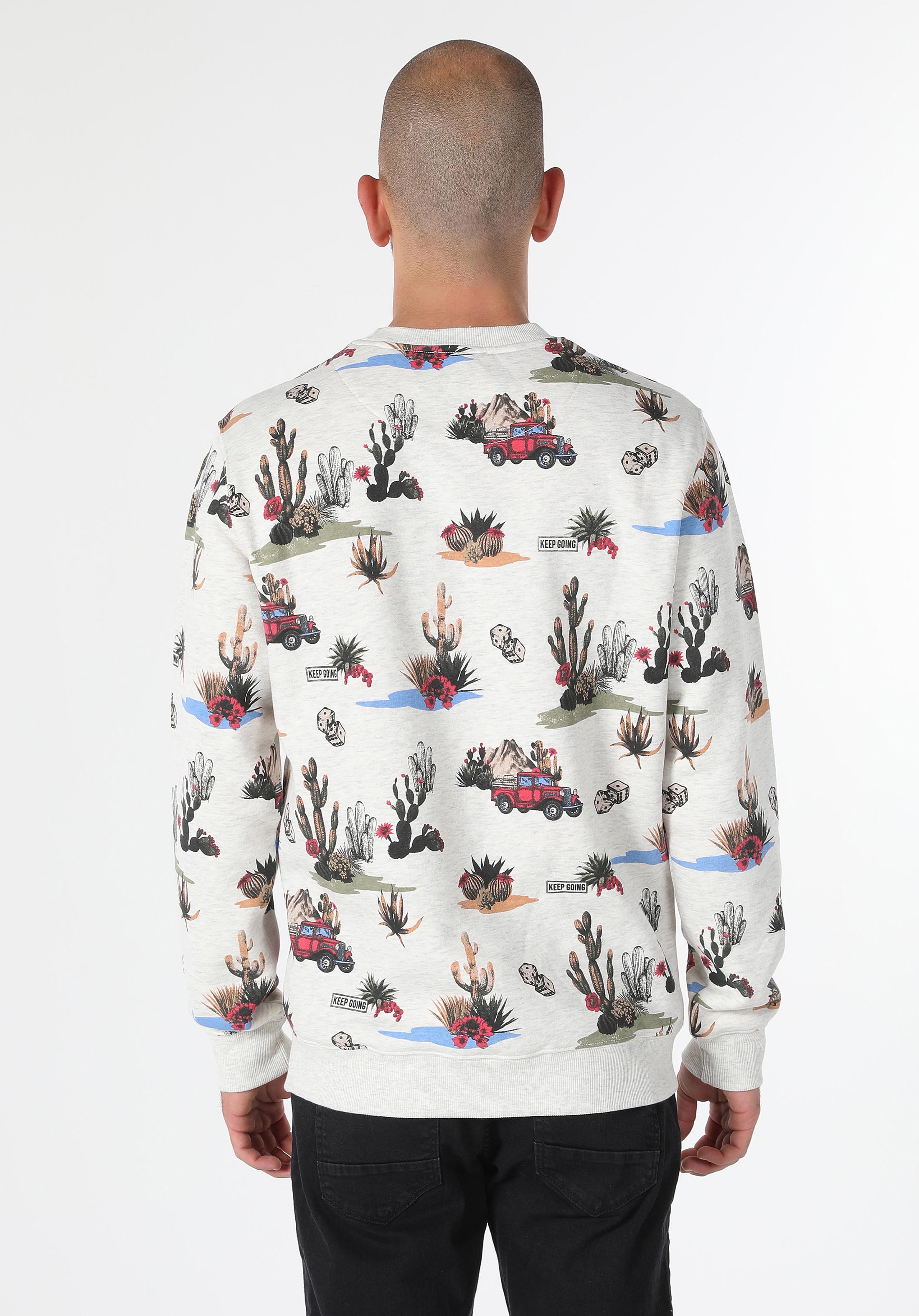 Regular Fit   Erkek Beyaz Sweatshirt