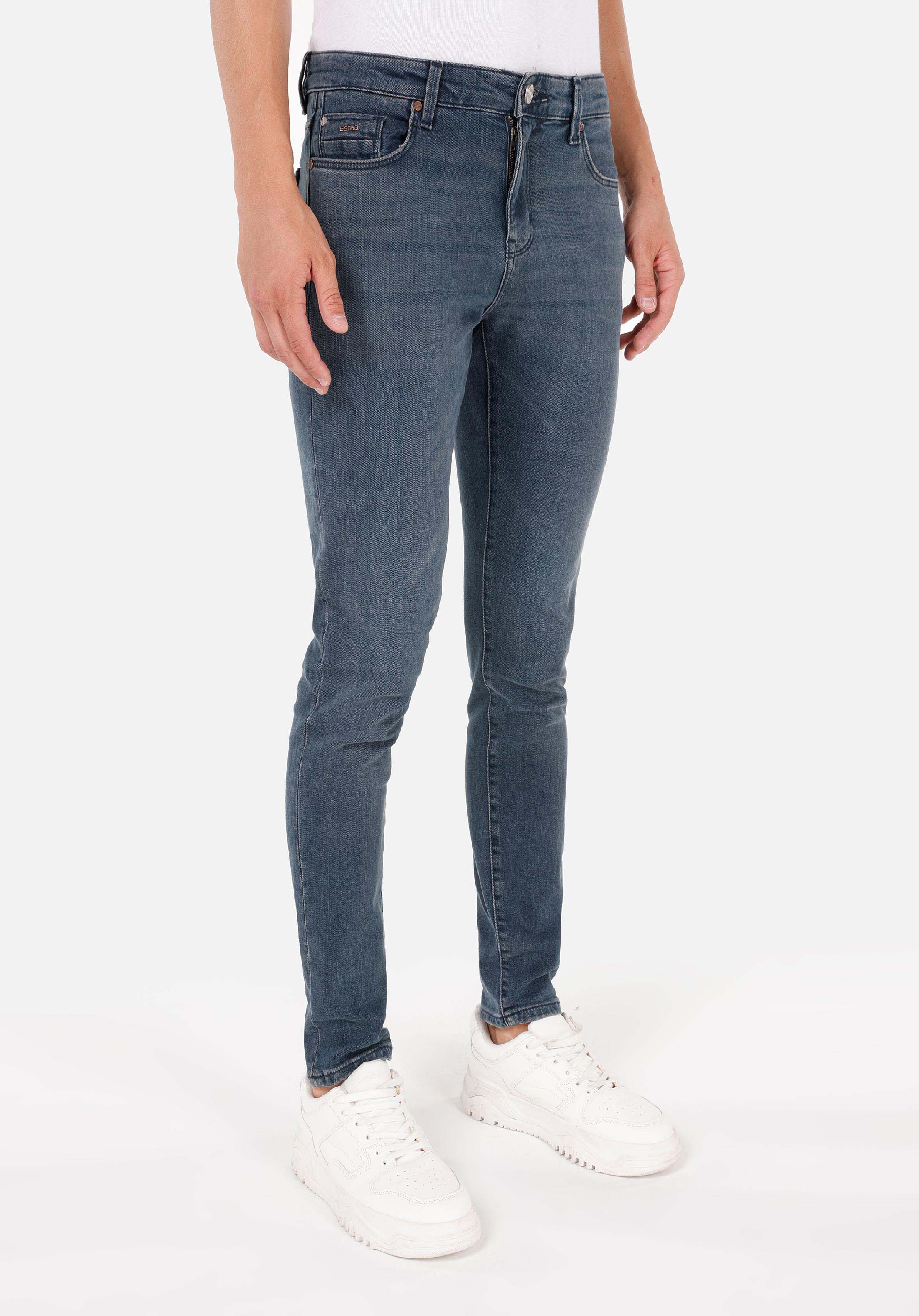 Slim Fit Düşük Bel Dar Paça Erkek Koyu İndigo Jean Pantolon