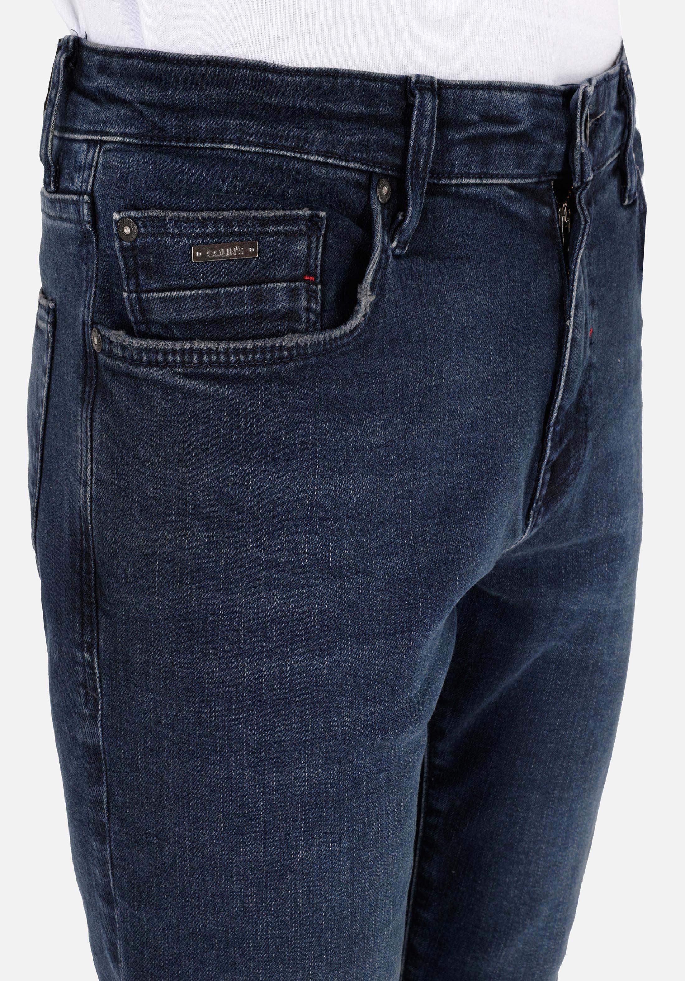 Slim Fit Düşük Bel Dar Paça Erkek Koyu İndigo Jean Pantolon