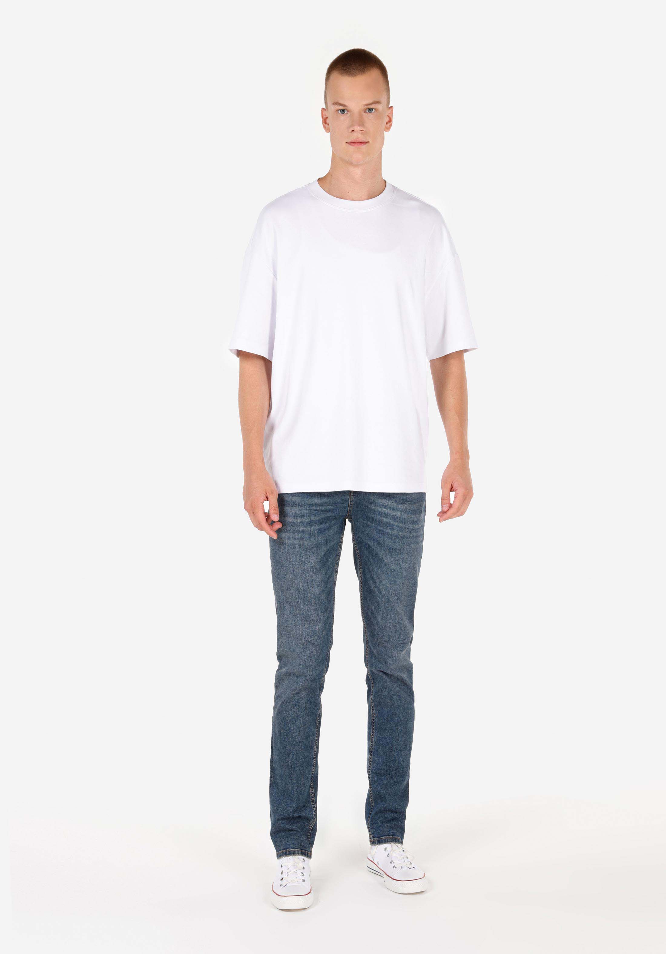 Straight Fit Düşük Bel Düz Paça Erkek İndigo Jean Pantolon