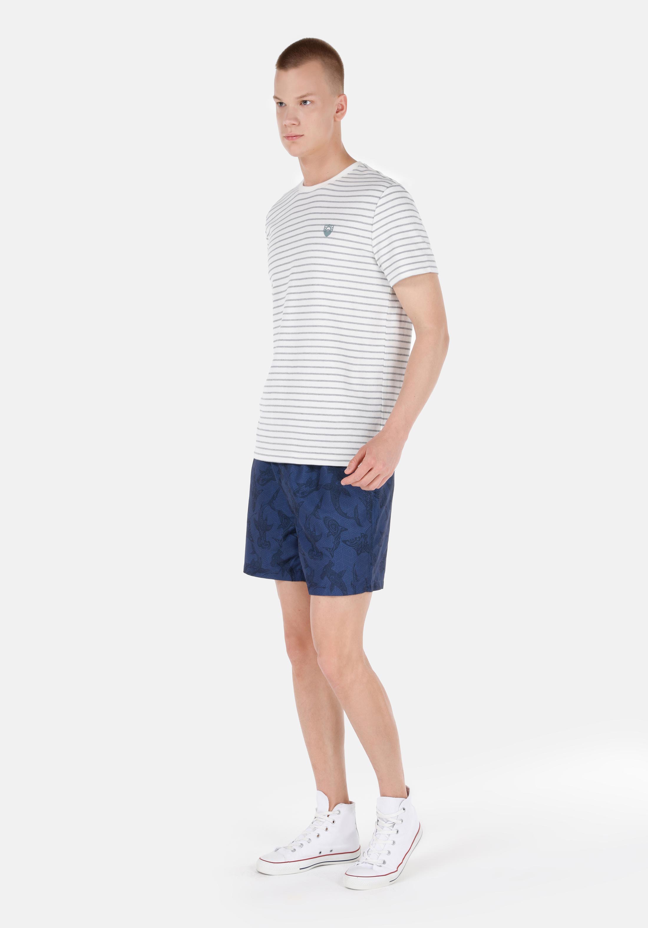 Regular Fit  Erkek Mavi Deniz Şortu
