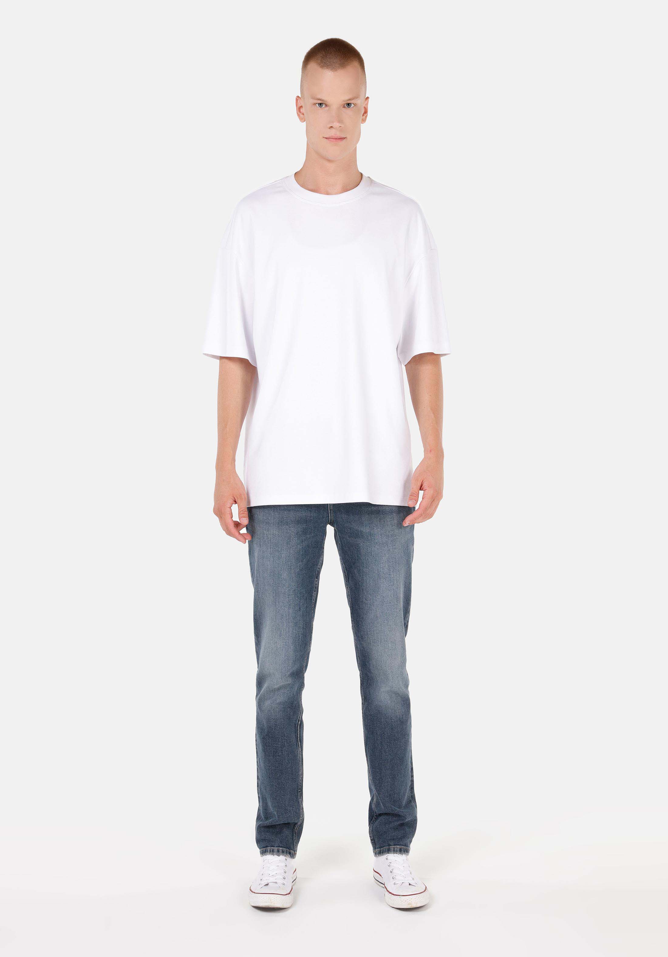 Straight Fit Düşük Bel Düz Paça Erkek İndigo Jean Pantolon