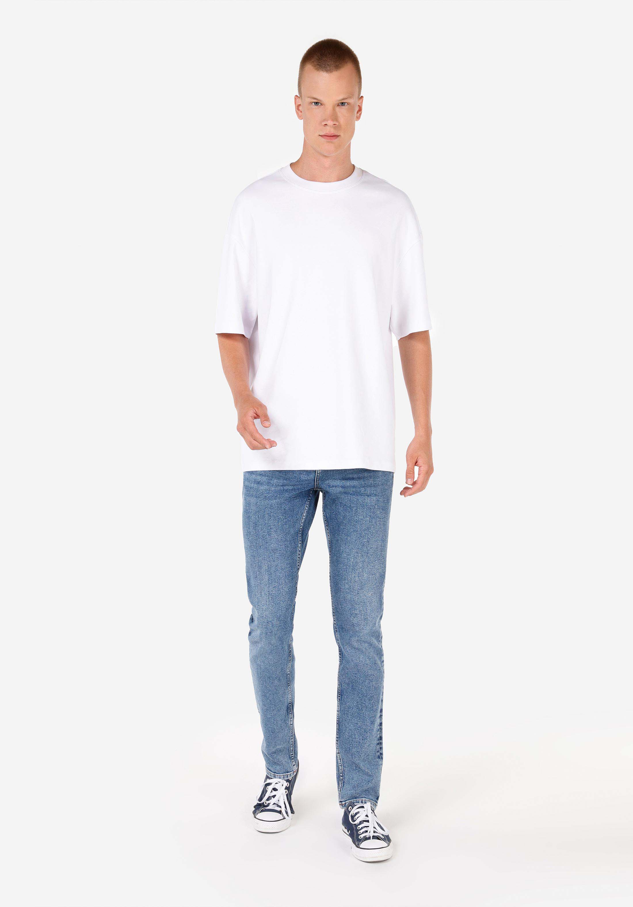 Straight Fit Düşük Bel Düz Paça Erkek Koyu İndigo Jean Pantolon