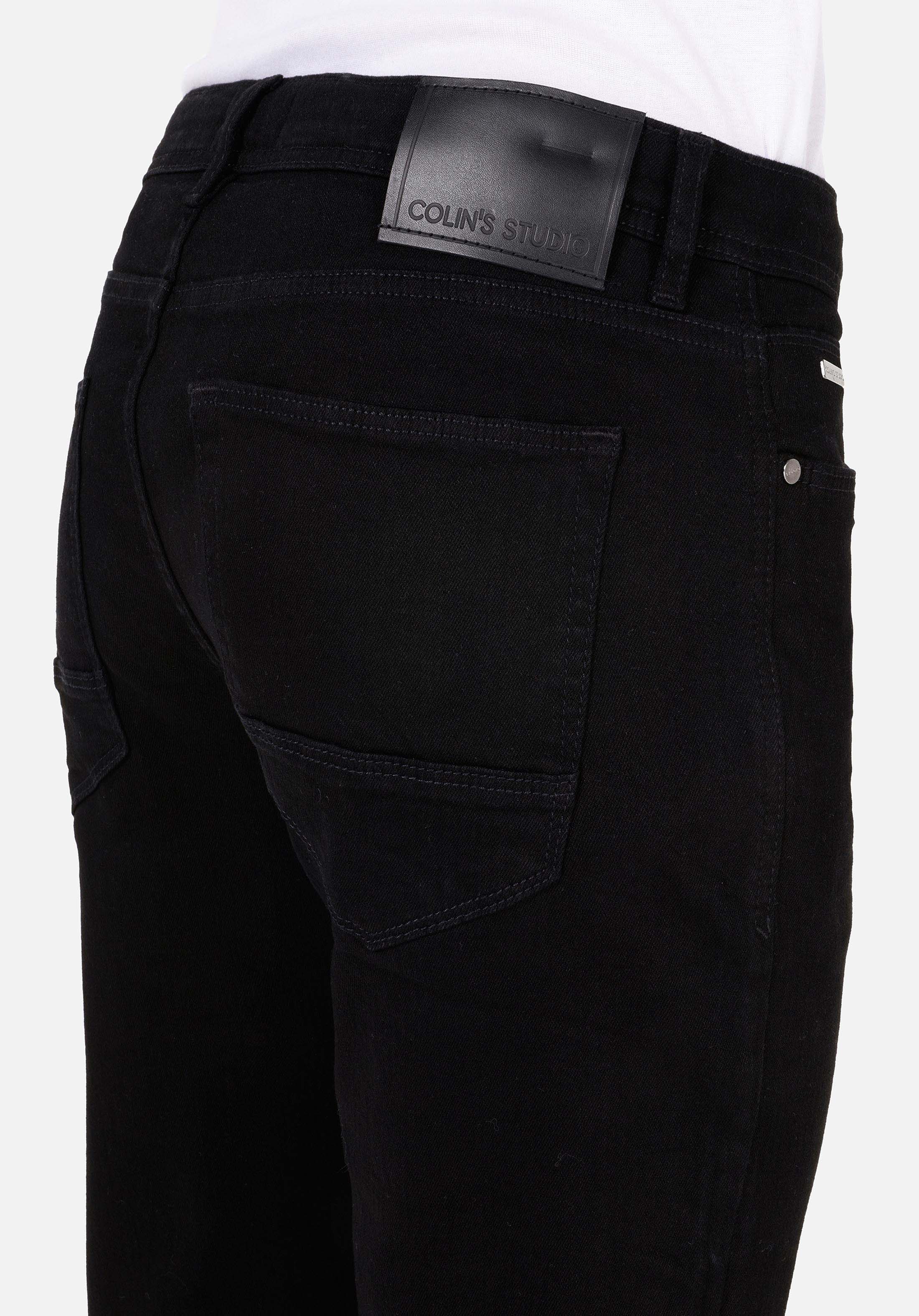 Regular Fit Orta Bel Düz Paça Erkek Siyah Jean Pantolon
