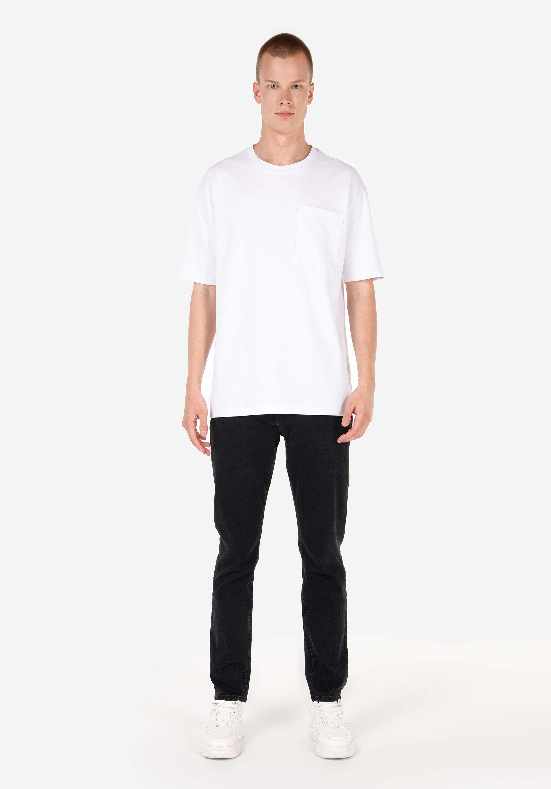 Regular Fit Orta Bel Daralan Paça Erkek Siyah Jean Pantolon