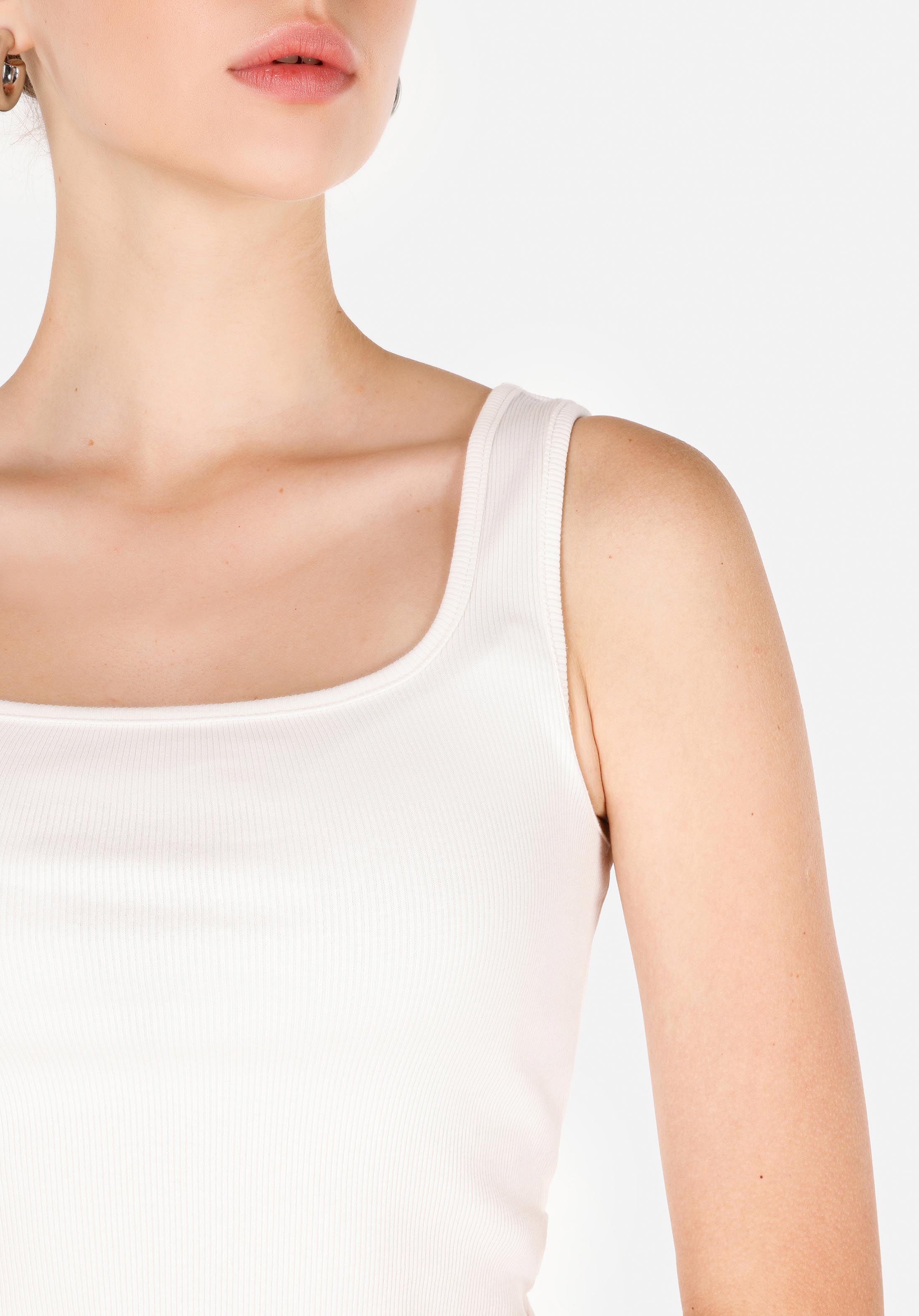 Slim Fit   Kadın Beyaz Atlet
