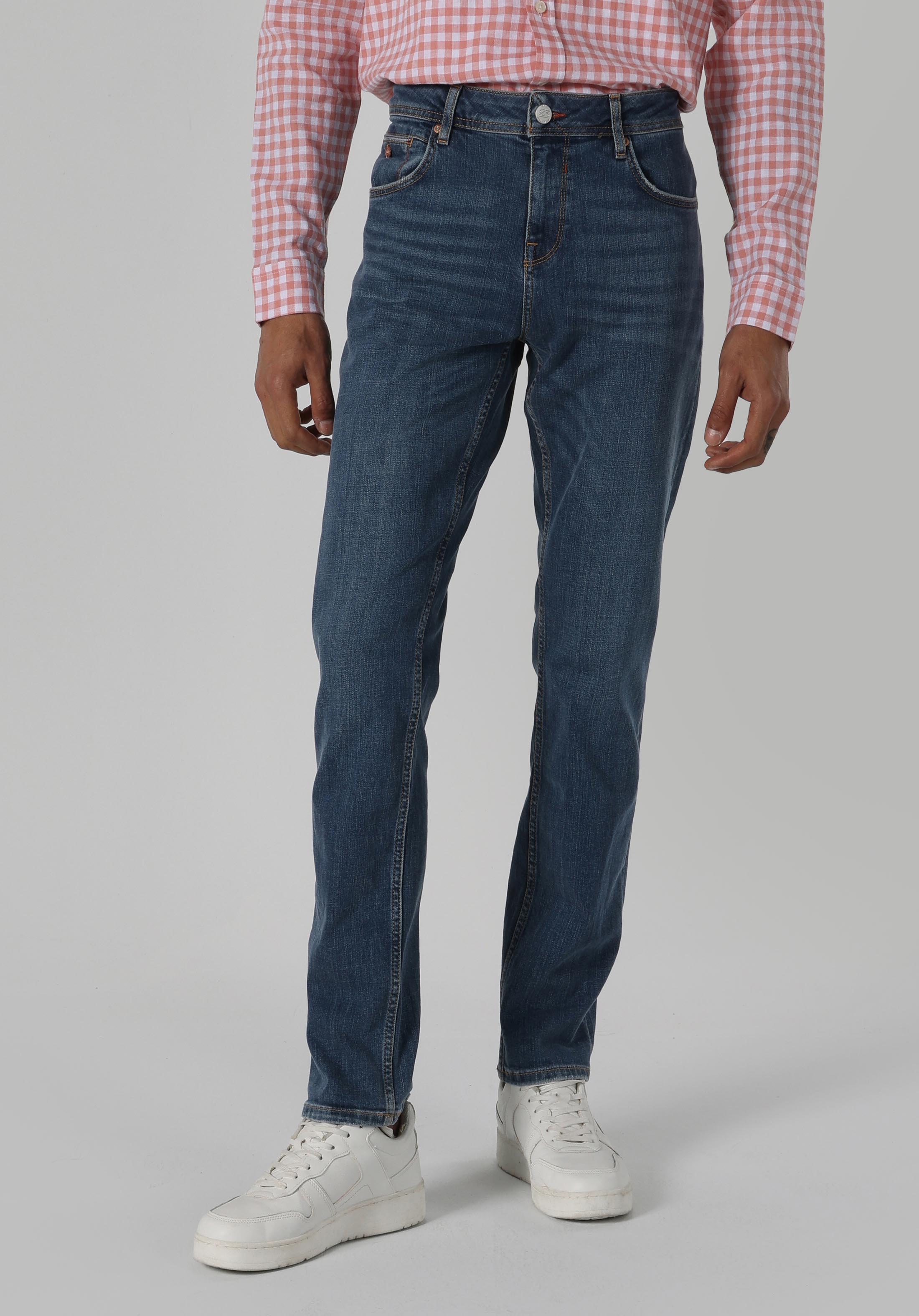 Straight Fit Düşük Bel Düz Paça Erkek İndigo Jean Pantolon