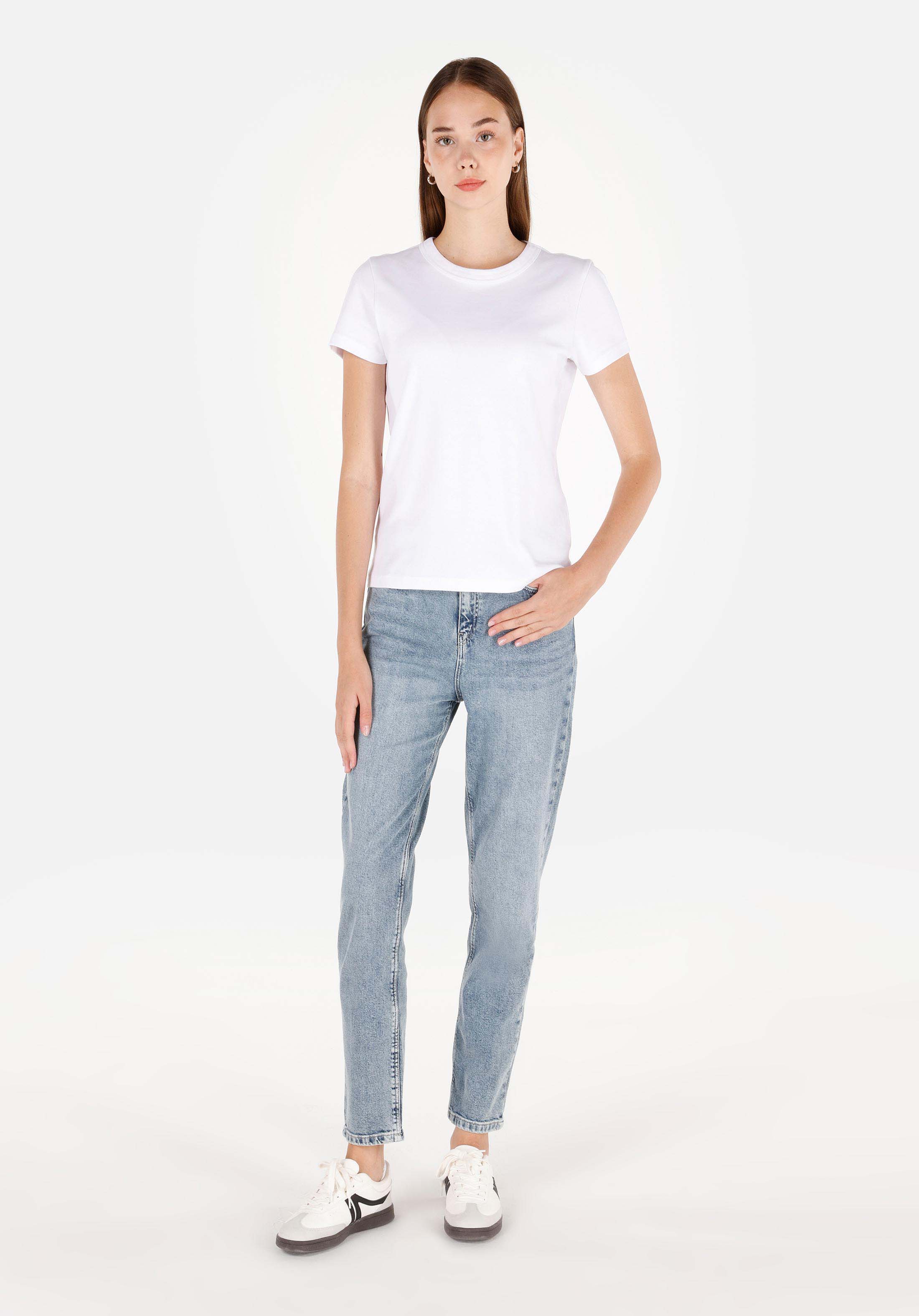 Mom Fit  Daralan Paça Kadın İndigo Jean Pantolon