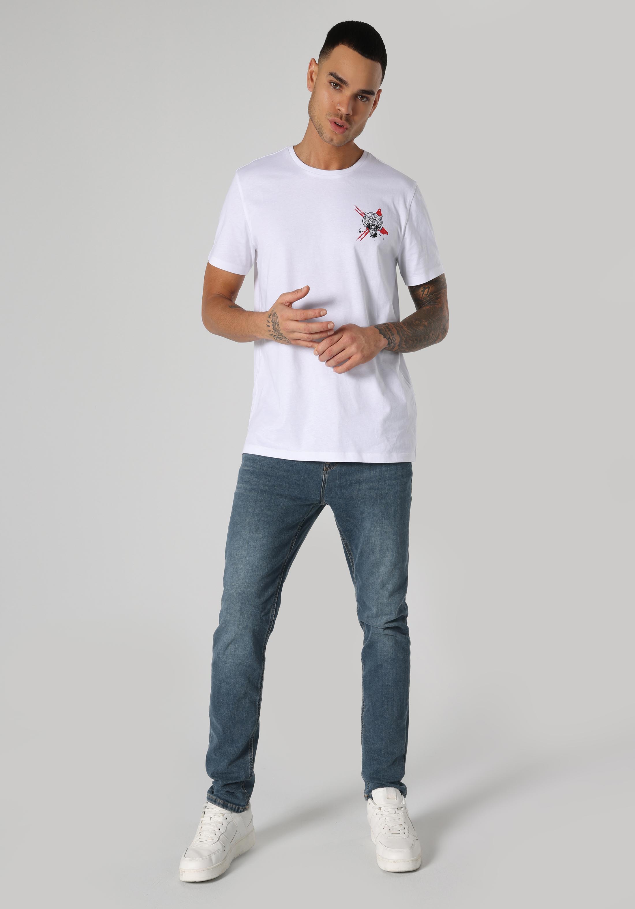 Regular Fit Yuvarlak Yaka  Kadın Lacivert Kısa Kol Tişört